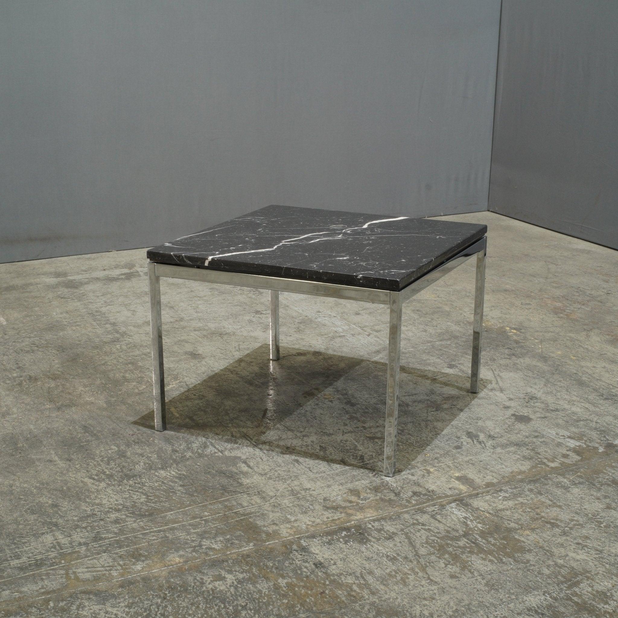 Modern Knoll Black Marble Square Coffee Table