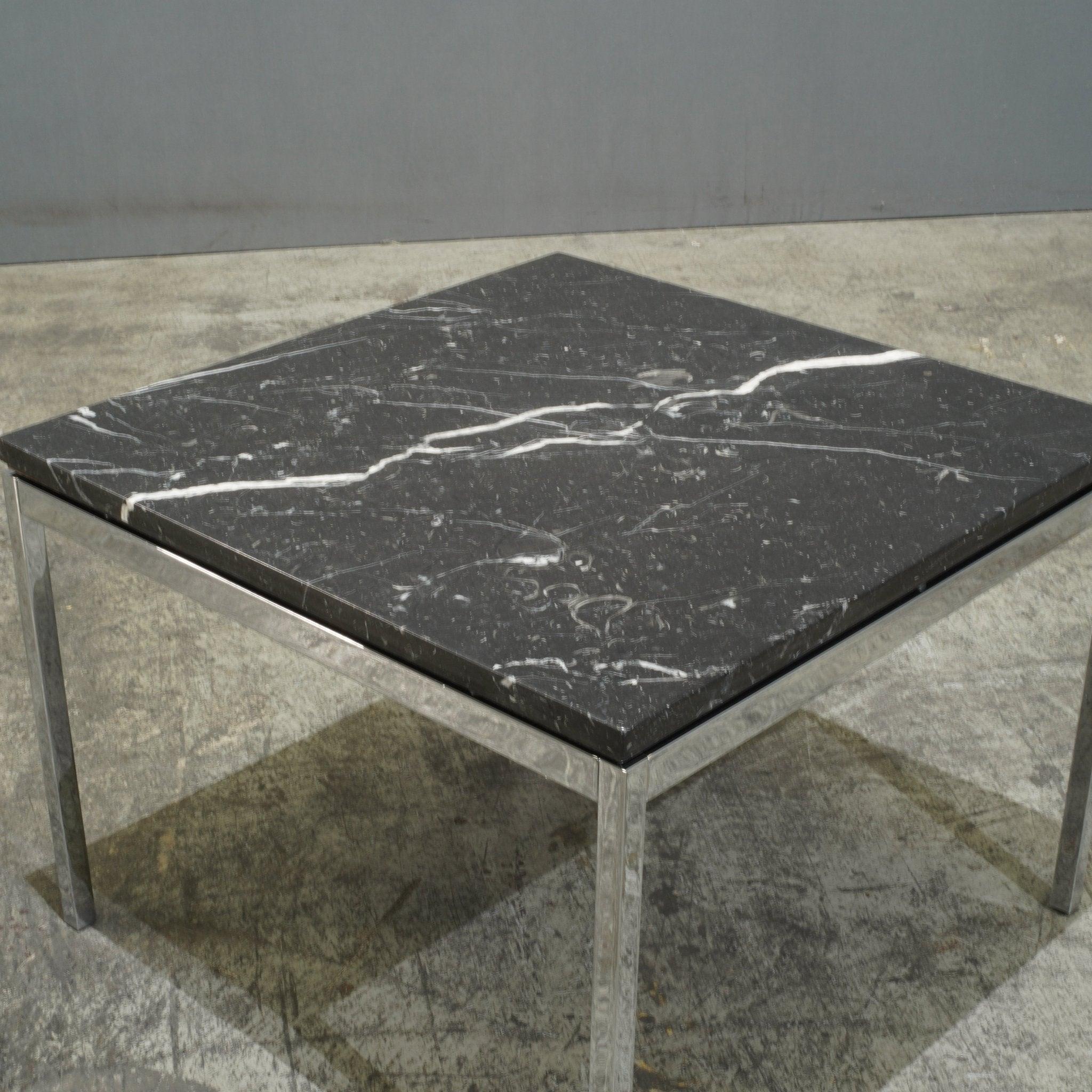 Knoll Black Marble Square Coffee Table In Good Condition In Basildon, London