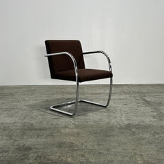 Knoll Brno Brown Tubular Chair by Ludwig Mies van der Rohe, Set of Two
