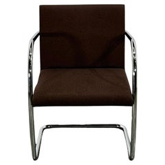Knoll Brno Brown Tubular Chair by Ludwig Mies van der Rohe, Set of Two