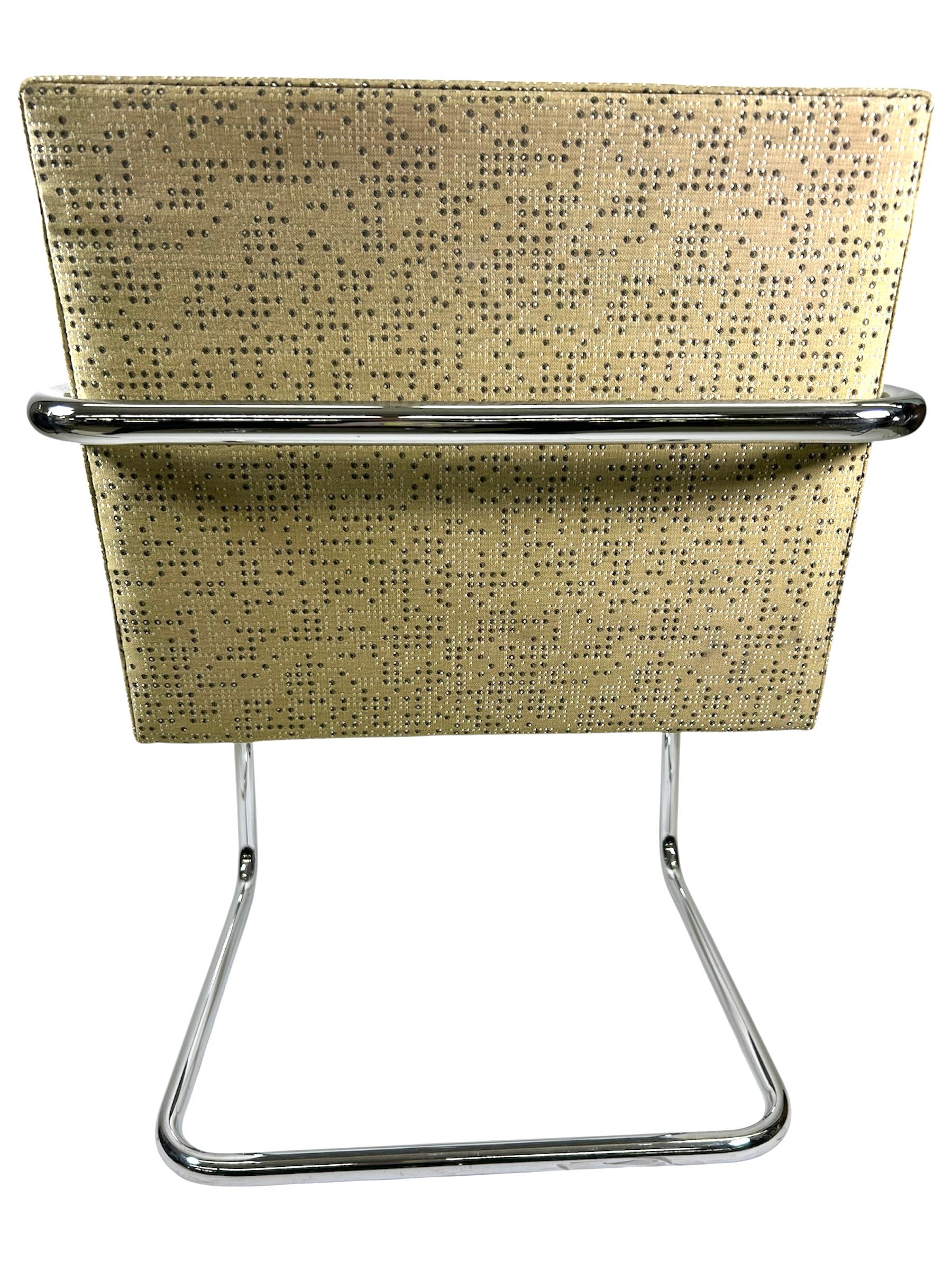 Contemporary Knoll Brno Chrome Tubular Chairs by Mies Van Der Rohe Armchair For Sale