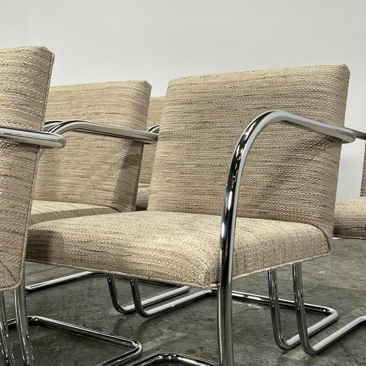 Sedia tubolare Knoll Brno Cream di Ludwig Mies van der Rohe, set di sei pezzi in vendita 4