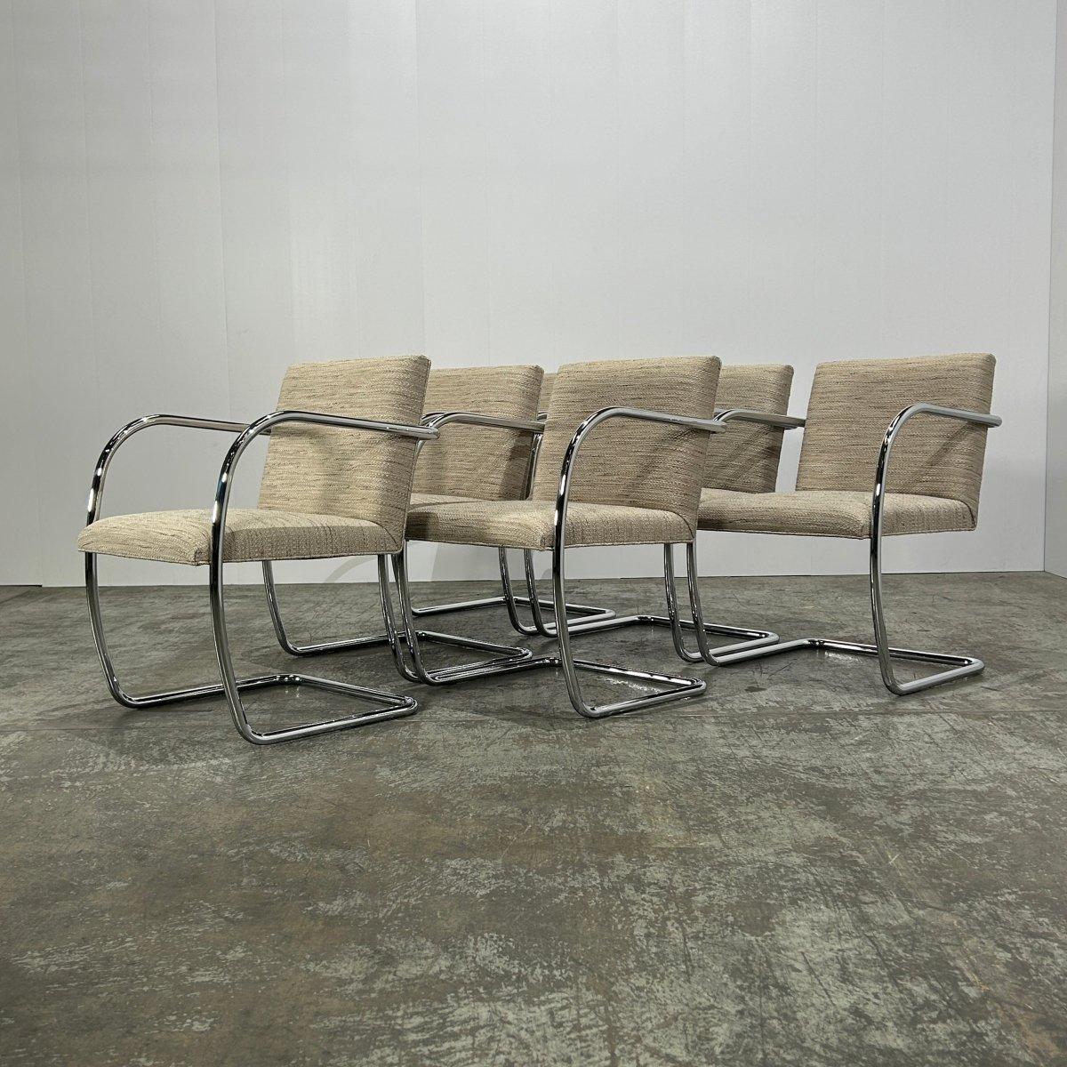 Sedia tubolare Knoll Brno Cream di Ludwig Mies van der Rohe, set di sei pezzi in vendita 2