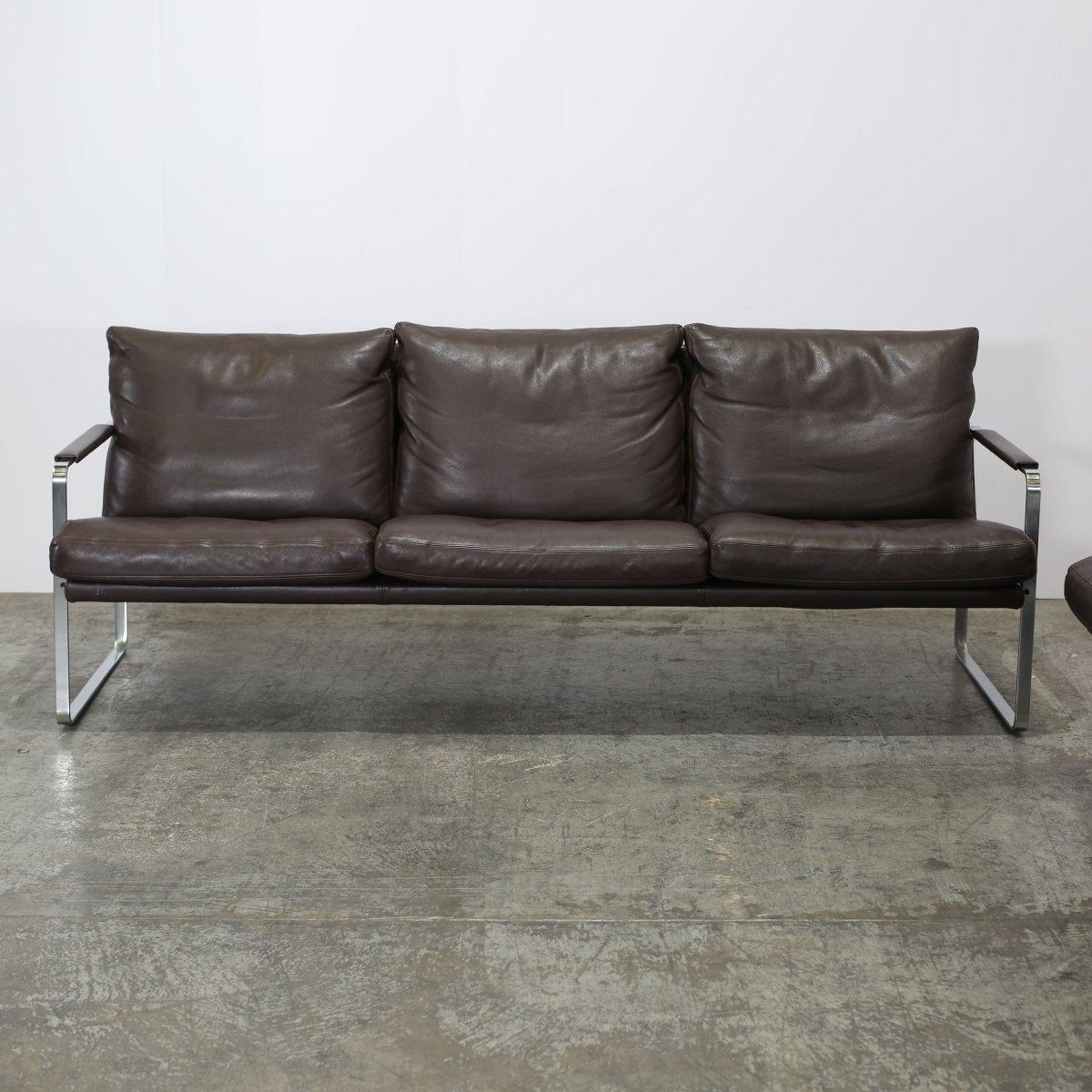 Sofá Knoll Fabricius de piel marrón en venta 11