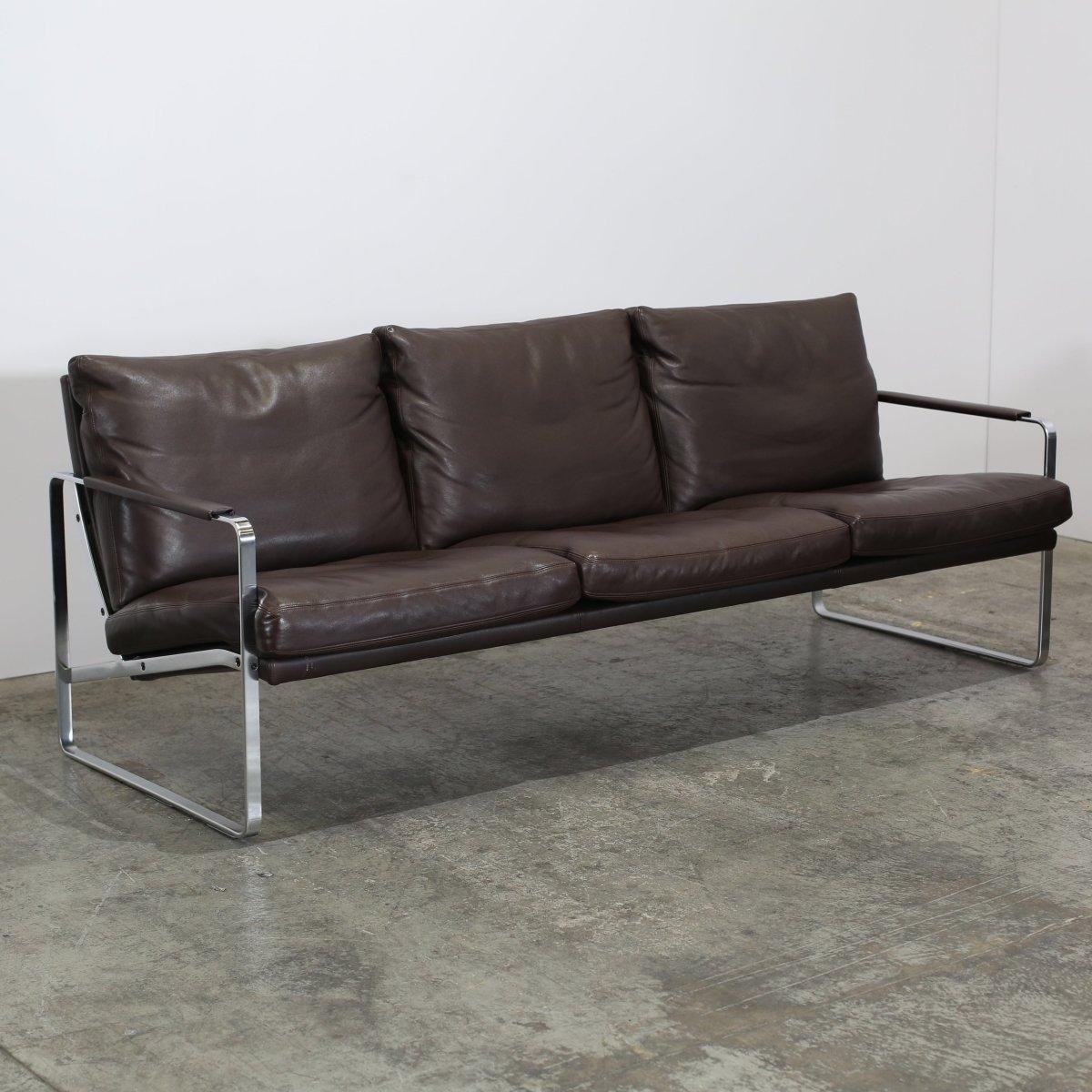 Sofá Knoll Fabricius de piel marrón en venta 12