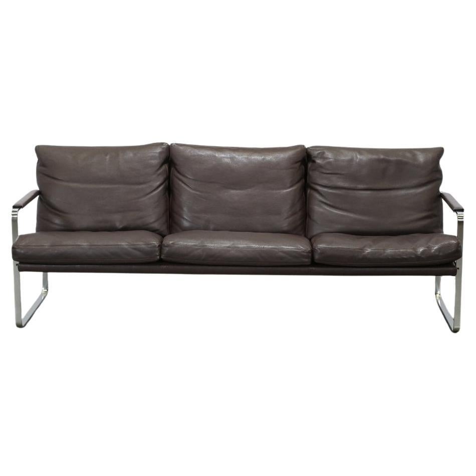 Knoll Brown Leather Fabricius Sofa