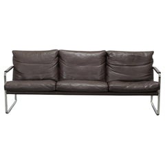Knoll Brown Leather Fabricius Sofa