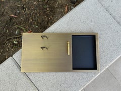 Organizzatore per scrivania direzionale in ottone spazzolato di Knoll, c.1975