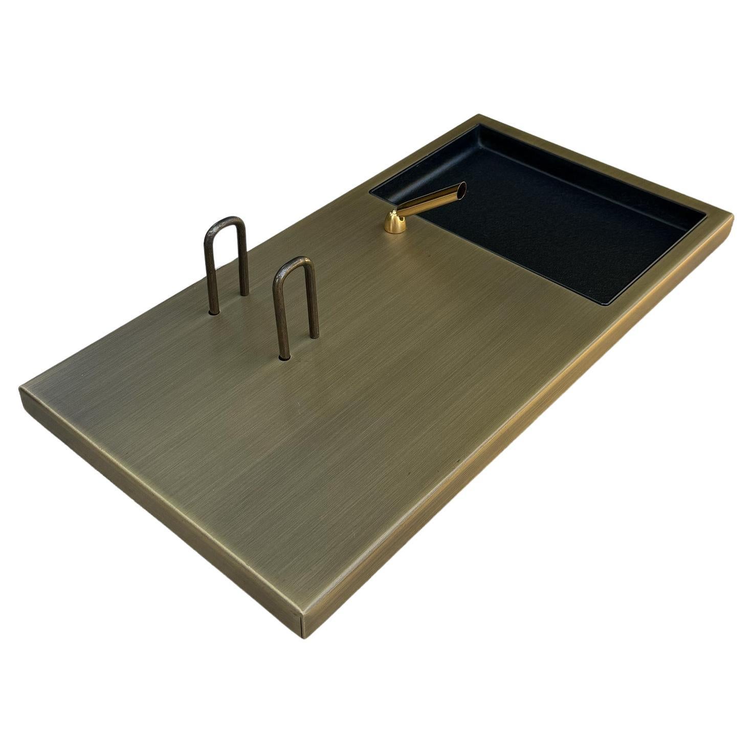 Knoll Brushed Brass Executive Desk Organizer, c.1975