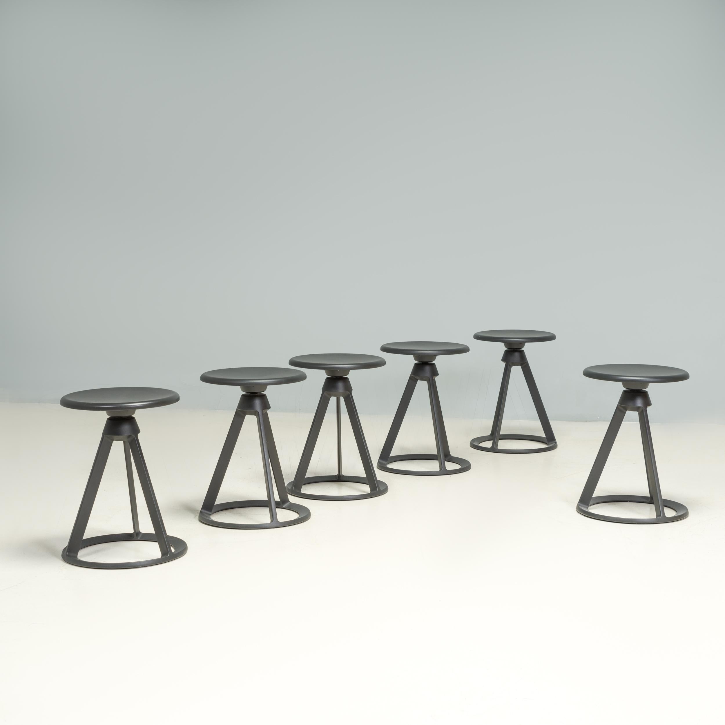 Italian Knoll by Edward Barber & Jay Osgerby Black Piton Swivel Stool For Sale
