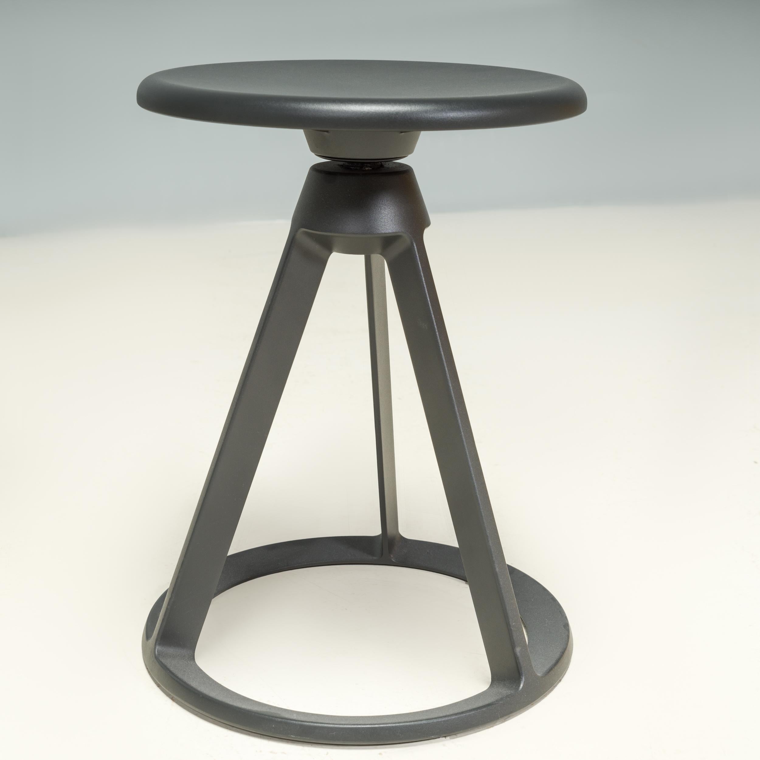 Contemporary Knoll by Edward Barber & Jay Osgerby Black Piton Swivel Stool For Sale