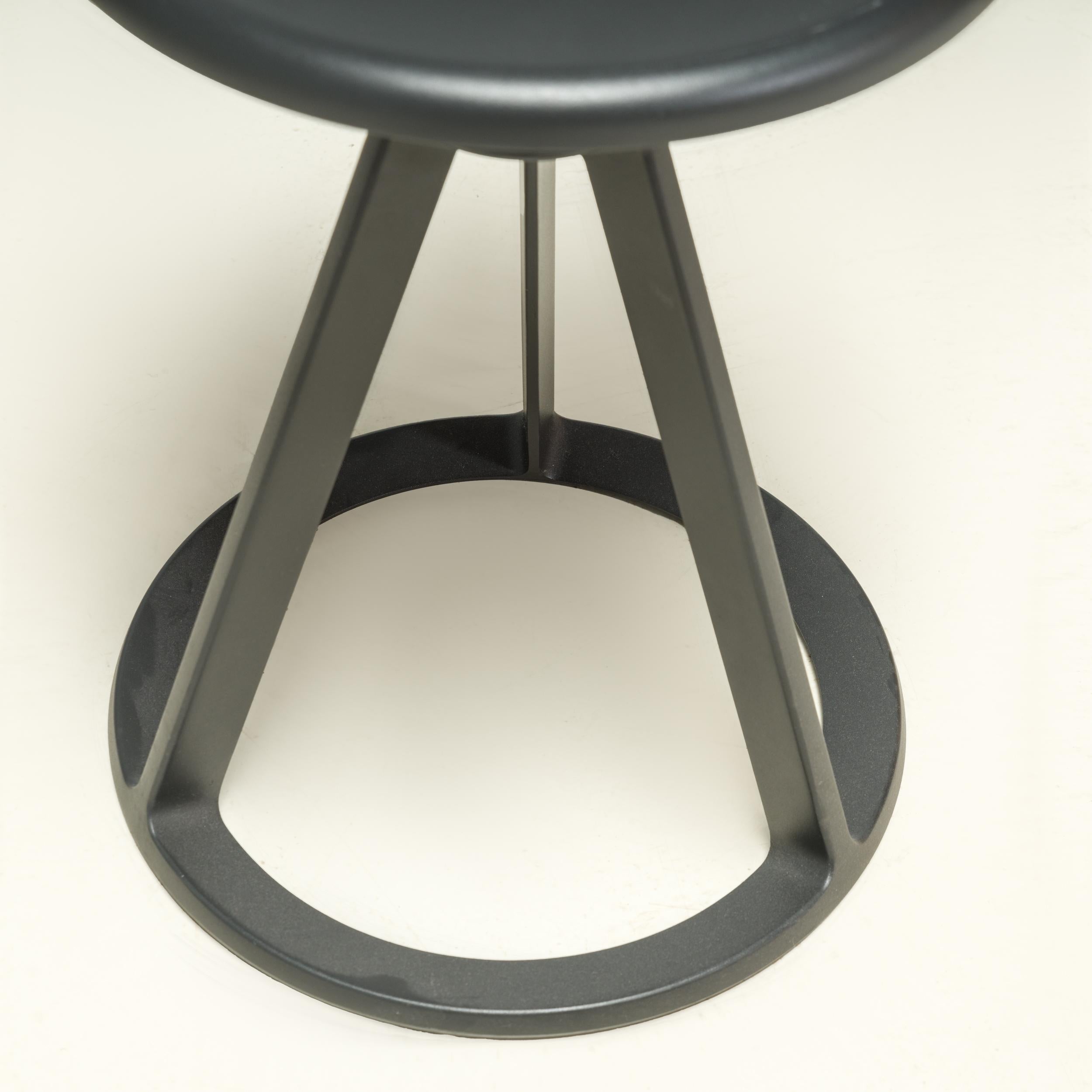Metal Knoll by Edward Barber & Jay Osgerby Black Piton Swivel Stool For Sale