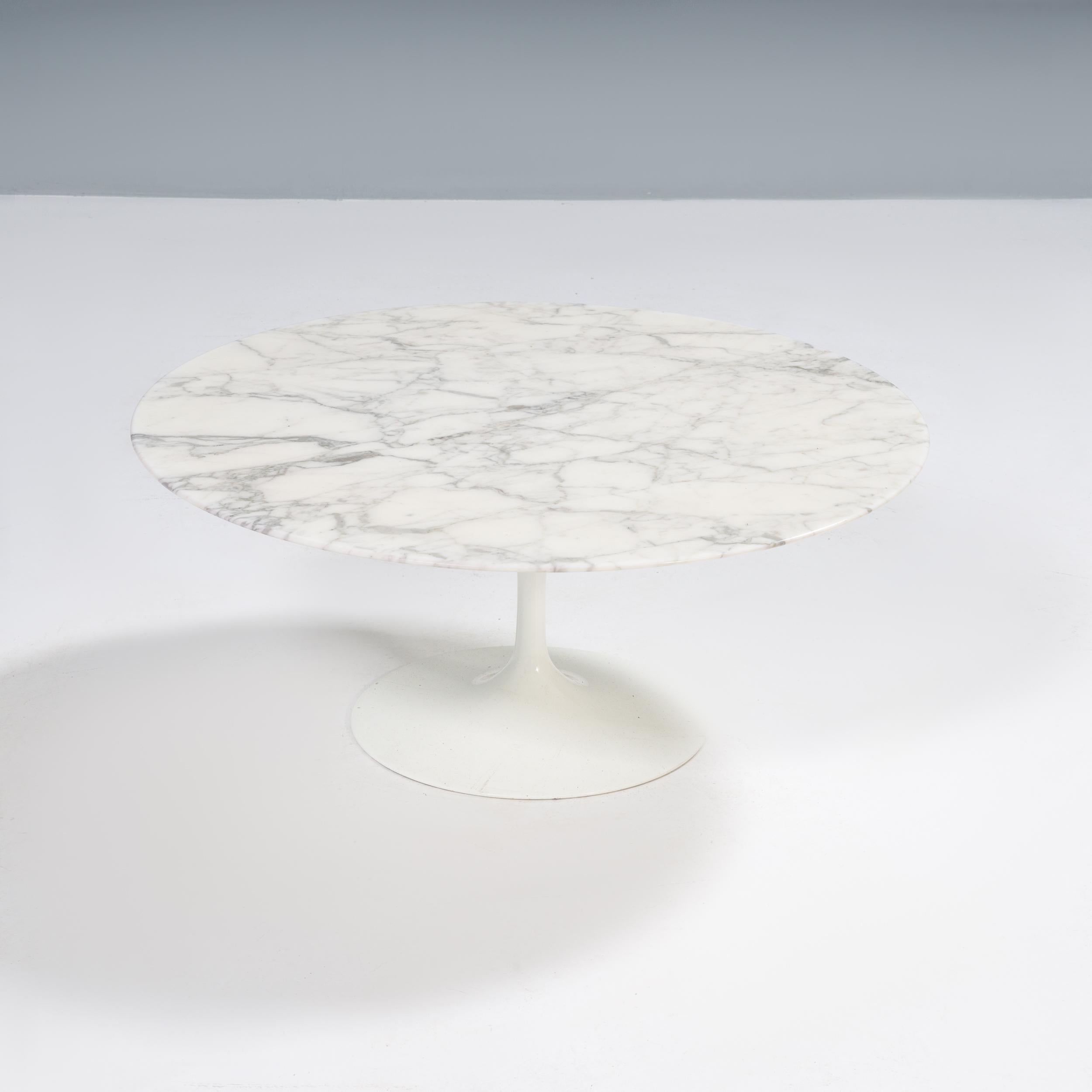 Italian  Knoll by Eero Saarinen Arabescato Marble Round Coffee Table