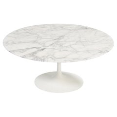 Knoll by Eero Saarinen Arabescato Marble Round Coffee Table
