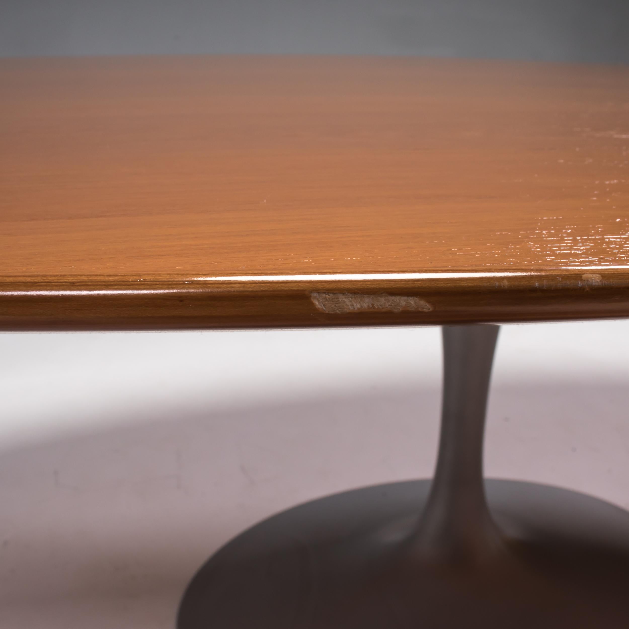 Contemporary Knoll by Eero Saarinen Oak Wooden Oval Pedestal Dining Table