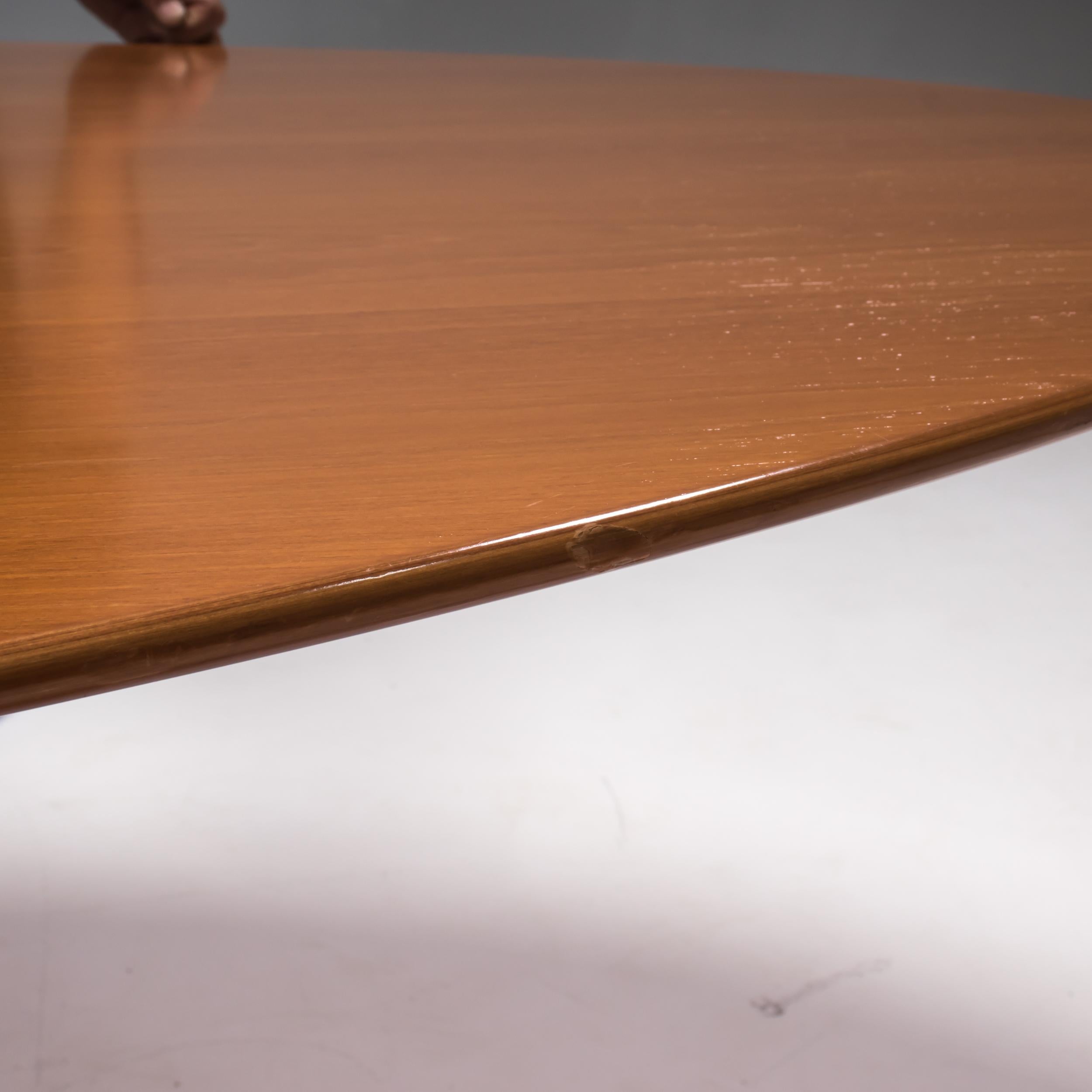 Aluminum Knoll by Eero Saarinen Oak Wooden Oval Pedestal Dining Table