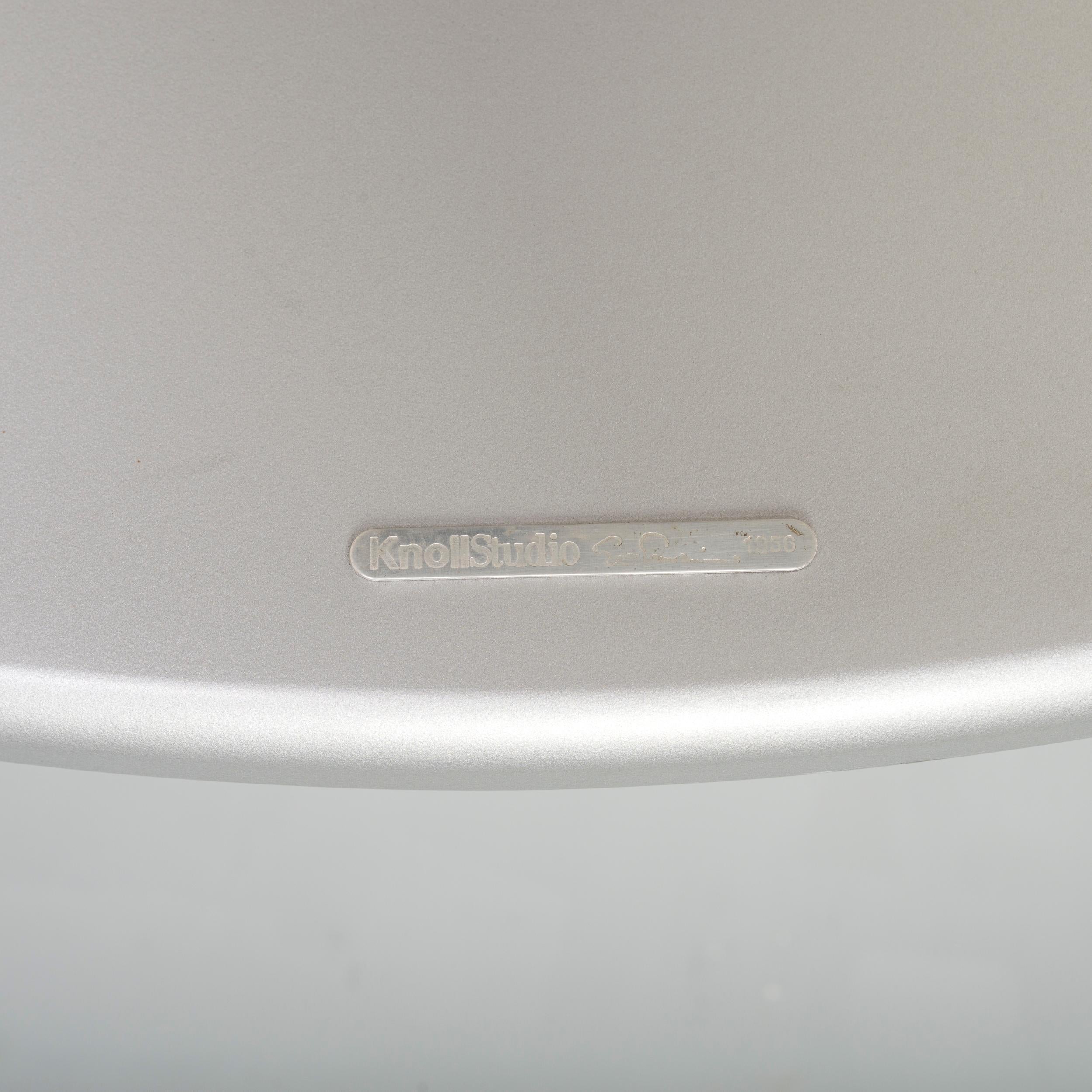 Aluminum Knoll by Eero Saarinen Oak Wooden Oval Pedestal Dining Table