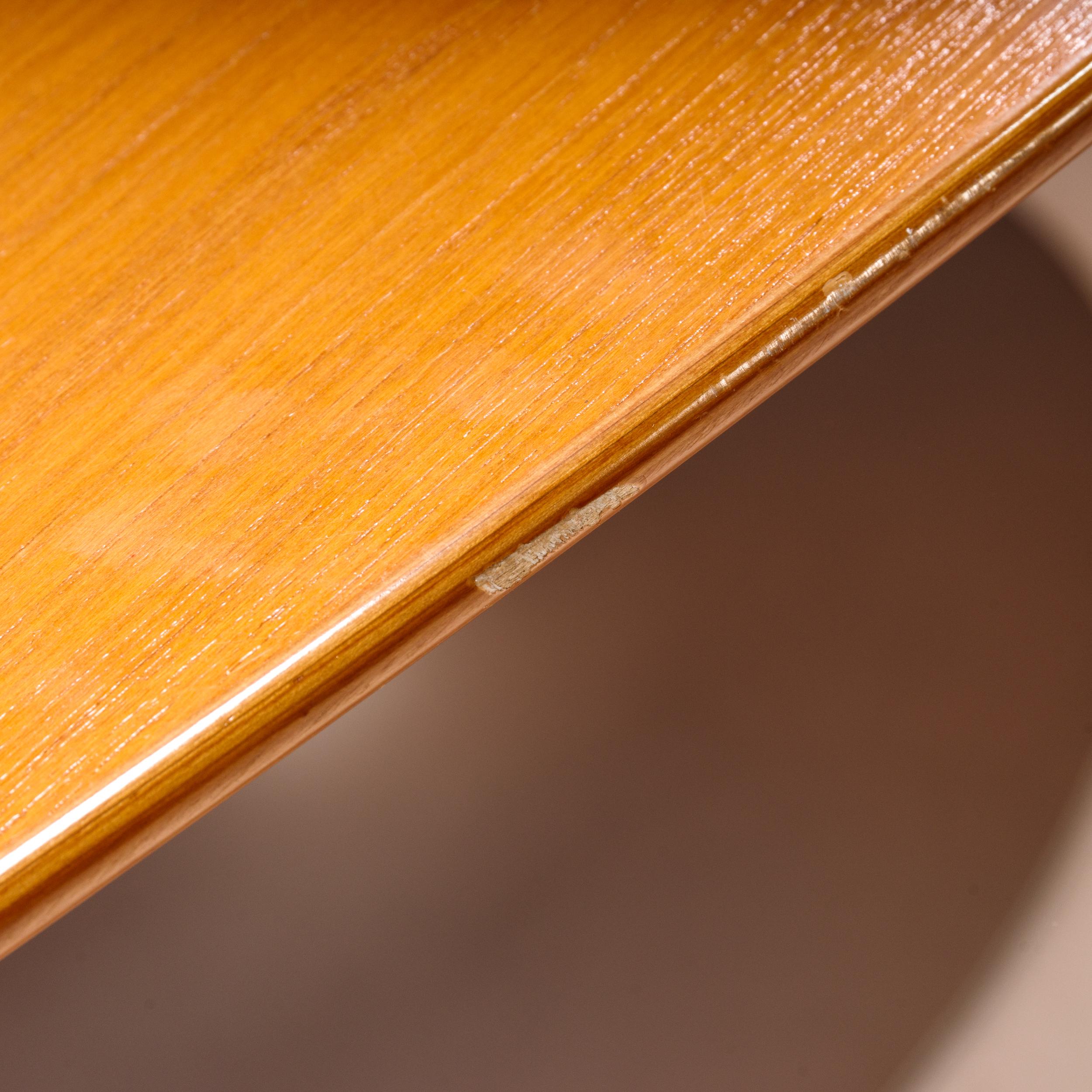 Knoll by Eero Saarinen Oak Wooden Oval Pedestal Dining Table 1