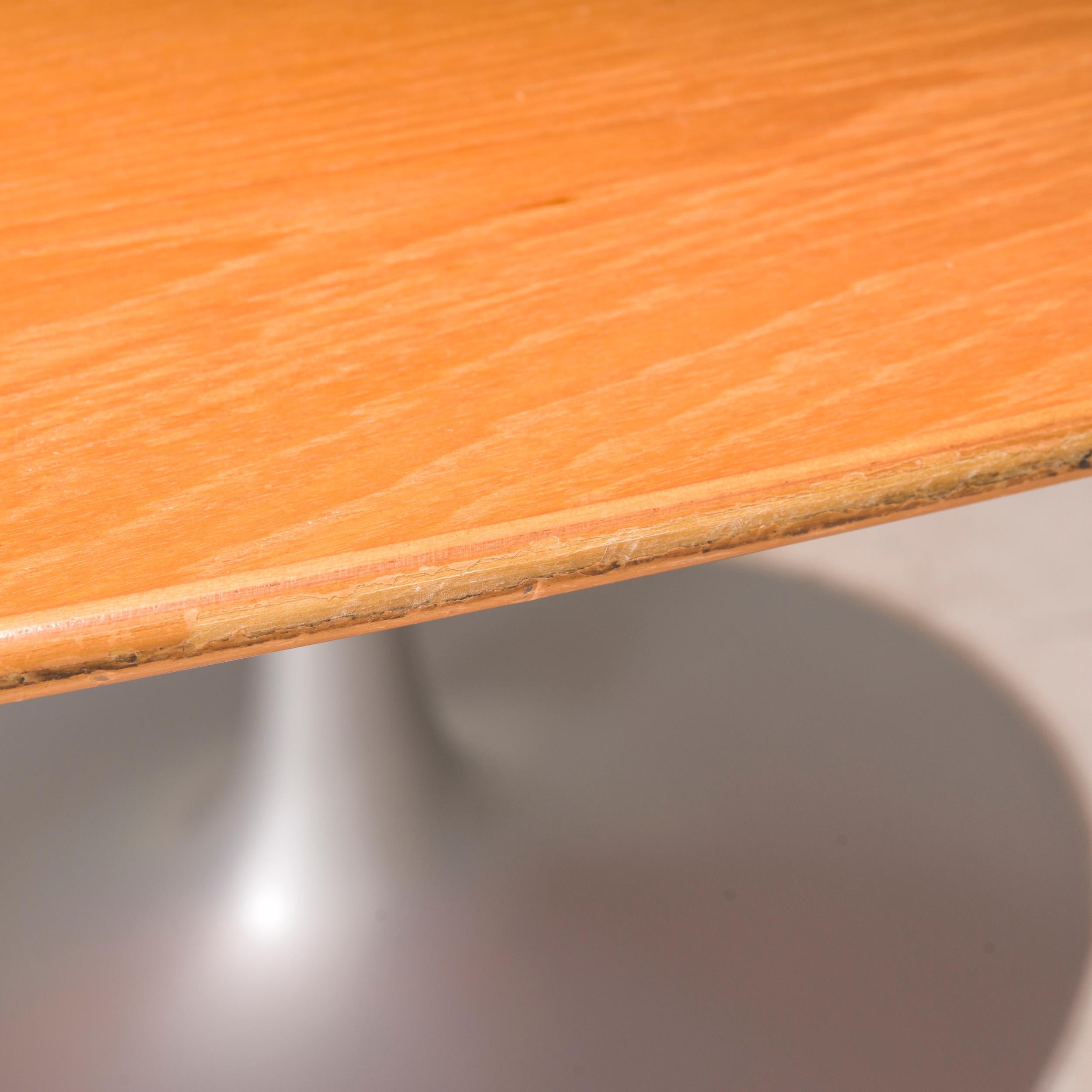 Knoll by Eero Saarinen Oak Wooden Oval Pedestal Dining Table 2