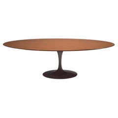 Used Knoll by Eero Saarinen Oak Wooden Oval Pedestal Dining Table