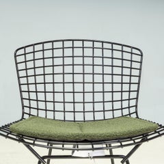 Knoll by Harry Bertoia Black & Green Bertoia Side Dining Chair