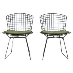 Knoll by Harry Bertoia Black & Green Bertoia Side Dining Chair