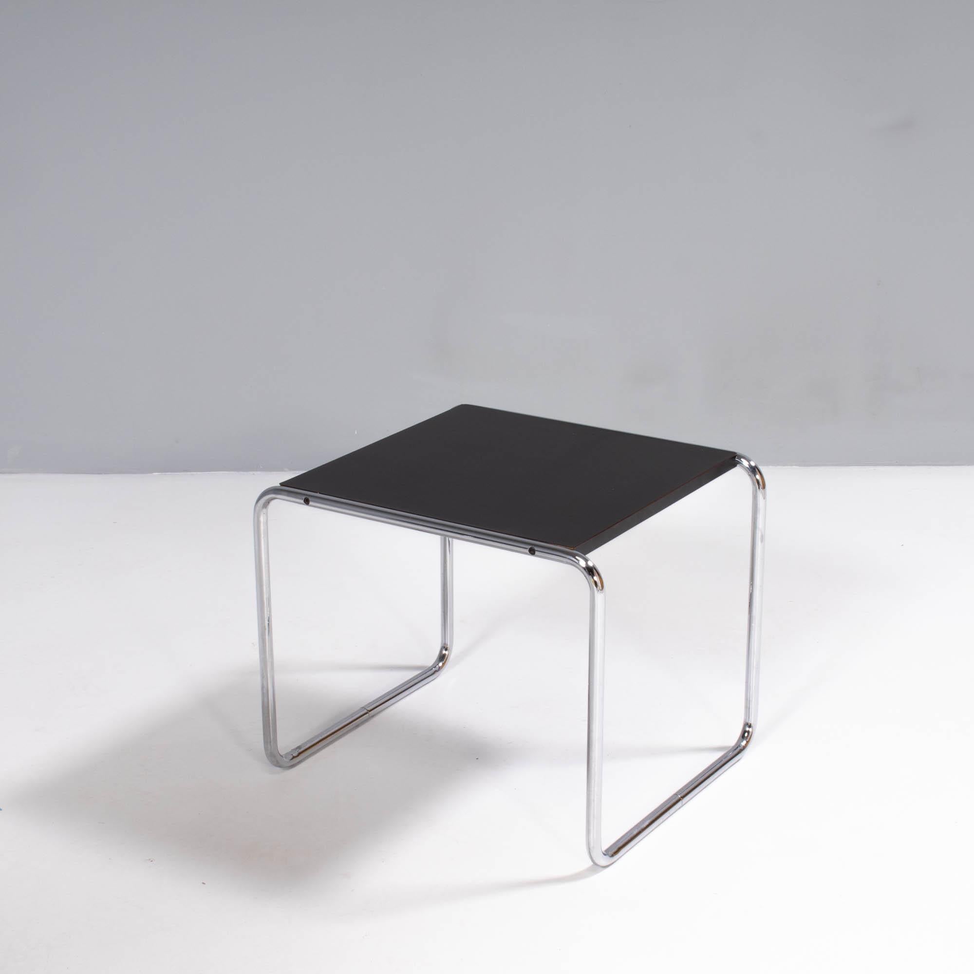 Italian Knoll by Marcel Breuer Black Laccio Side Table, Set of 2