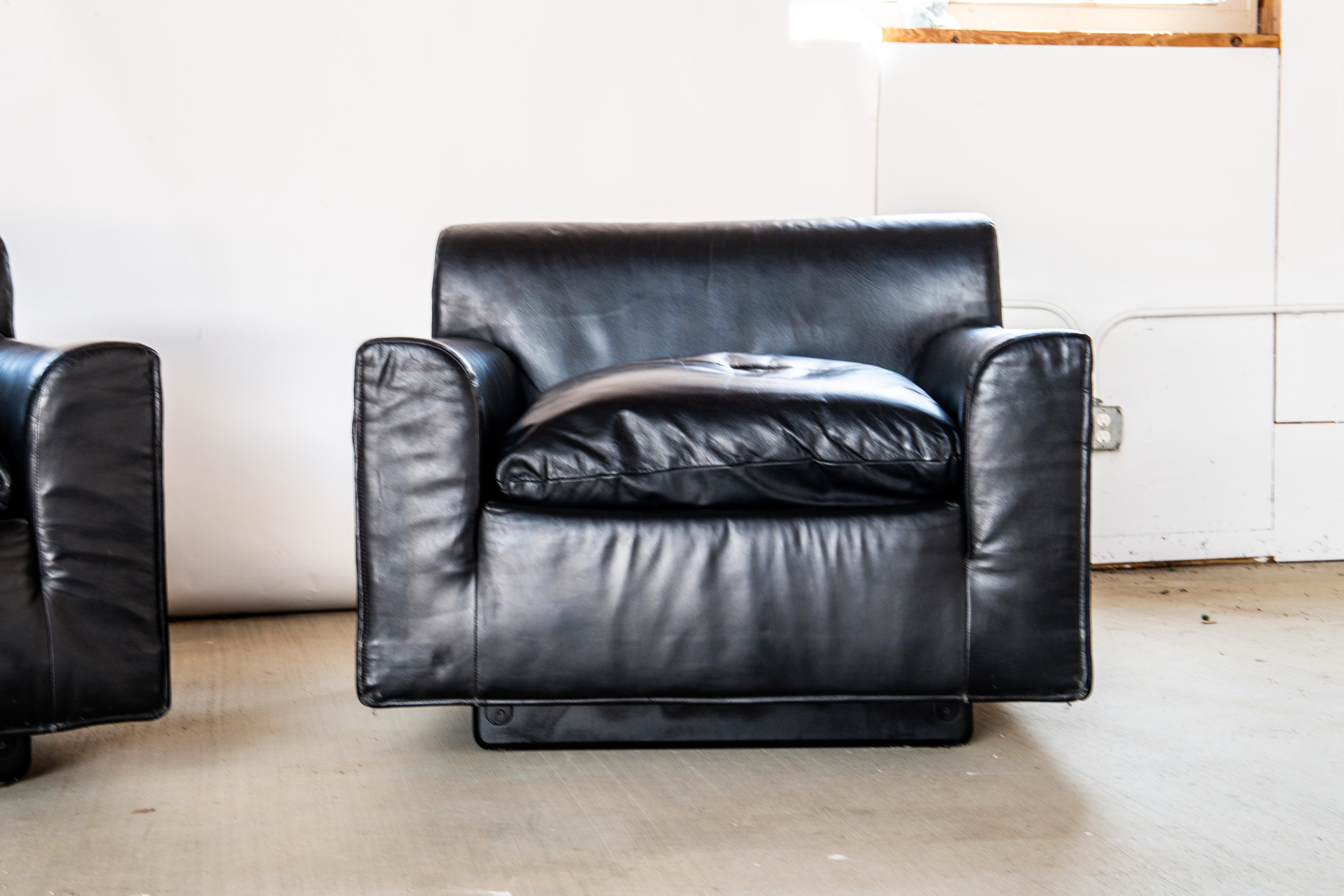 Sedie Knoll By Otto Zapf in pelle nera, una coppia in vendita 6