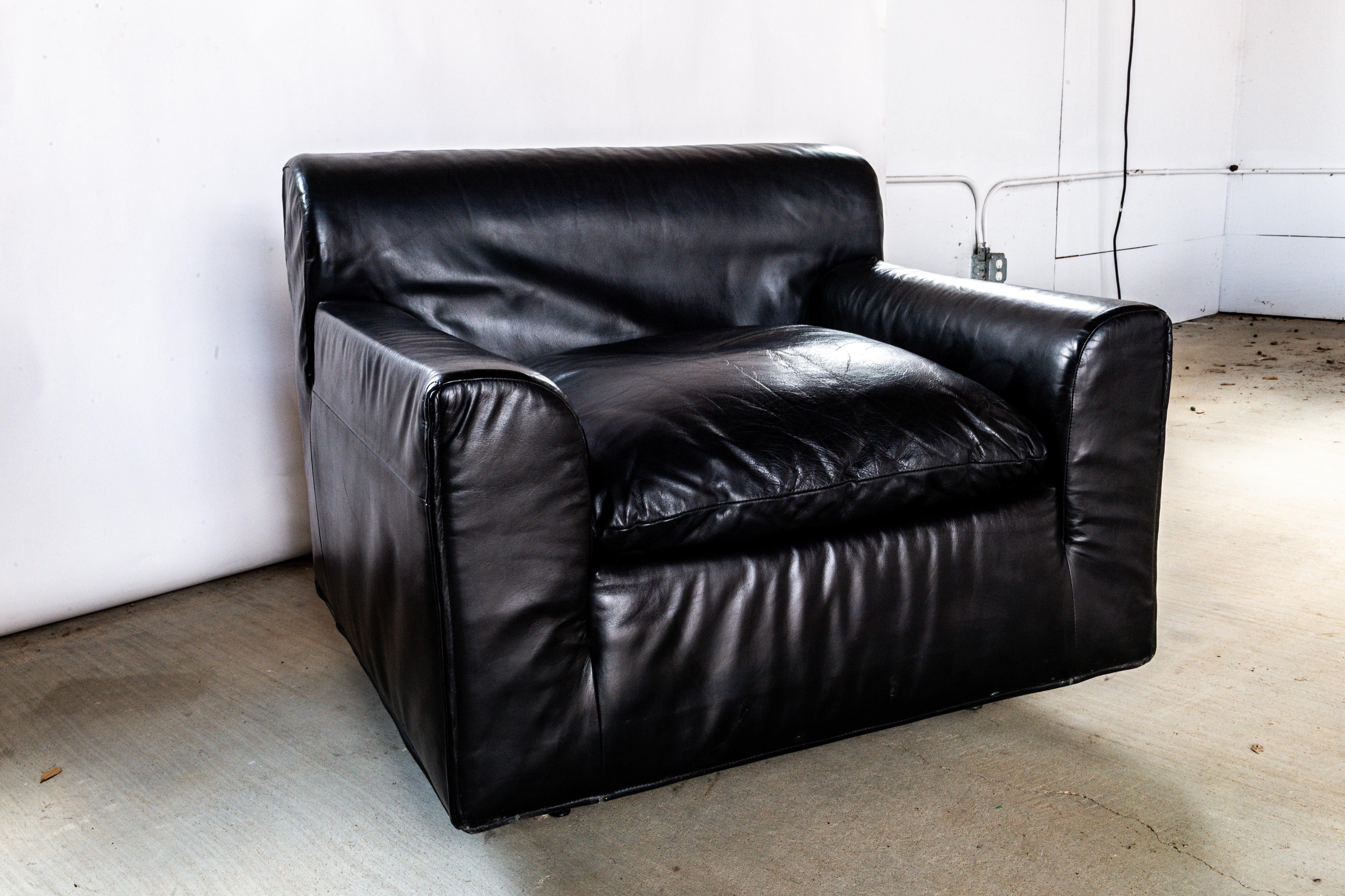 XX secolo Sedie Knoll By Otto Zapf in pelle nera, una coppia in vendita