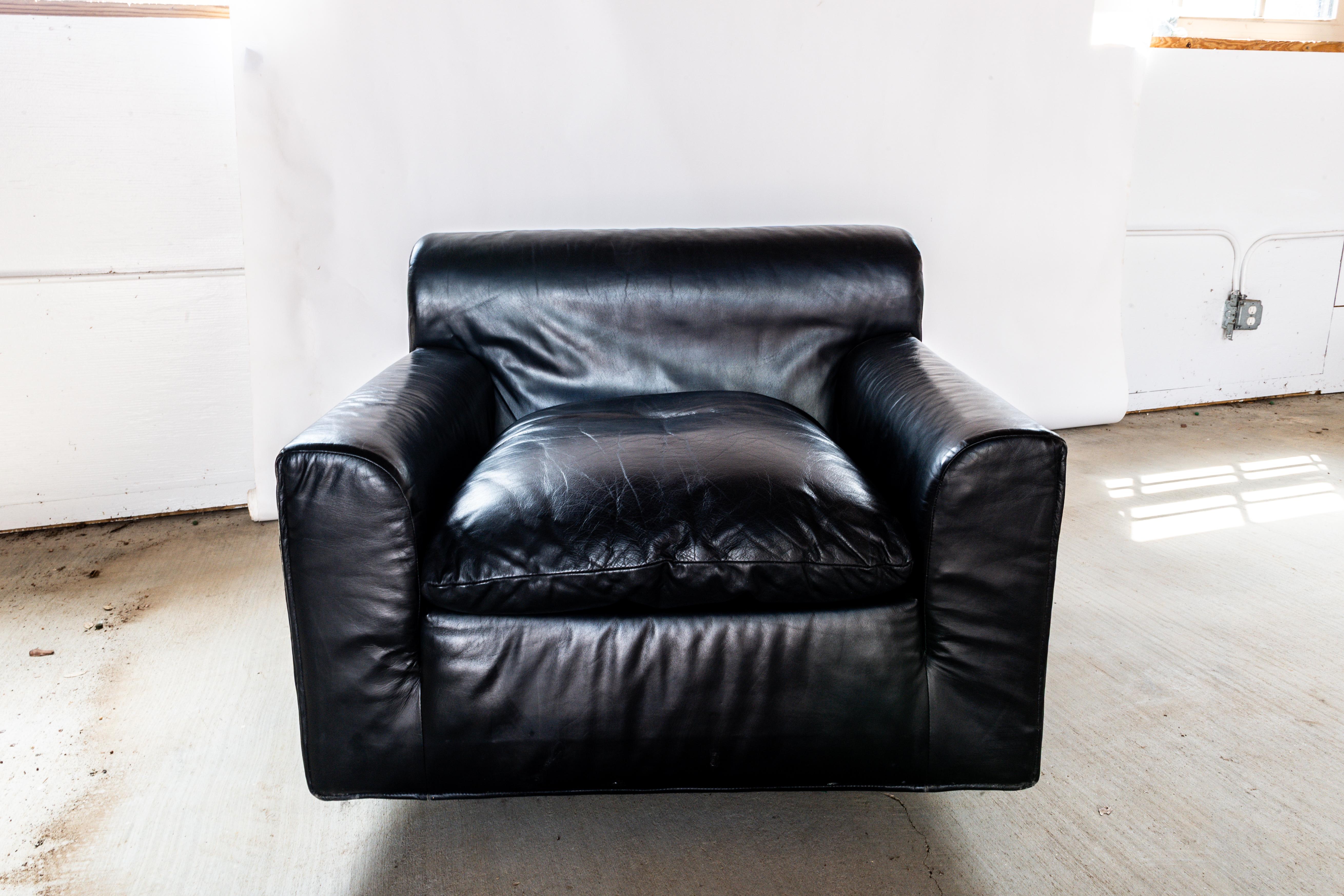Sedie Knoll By Otto Zapf in pelle nera, una coppia in vendita 1