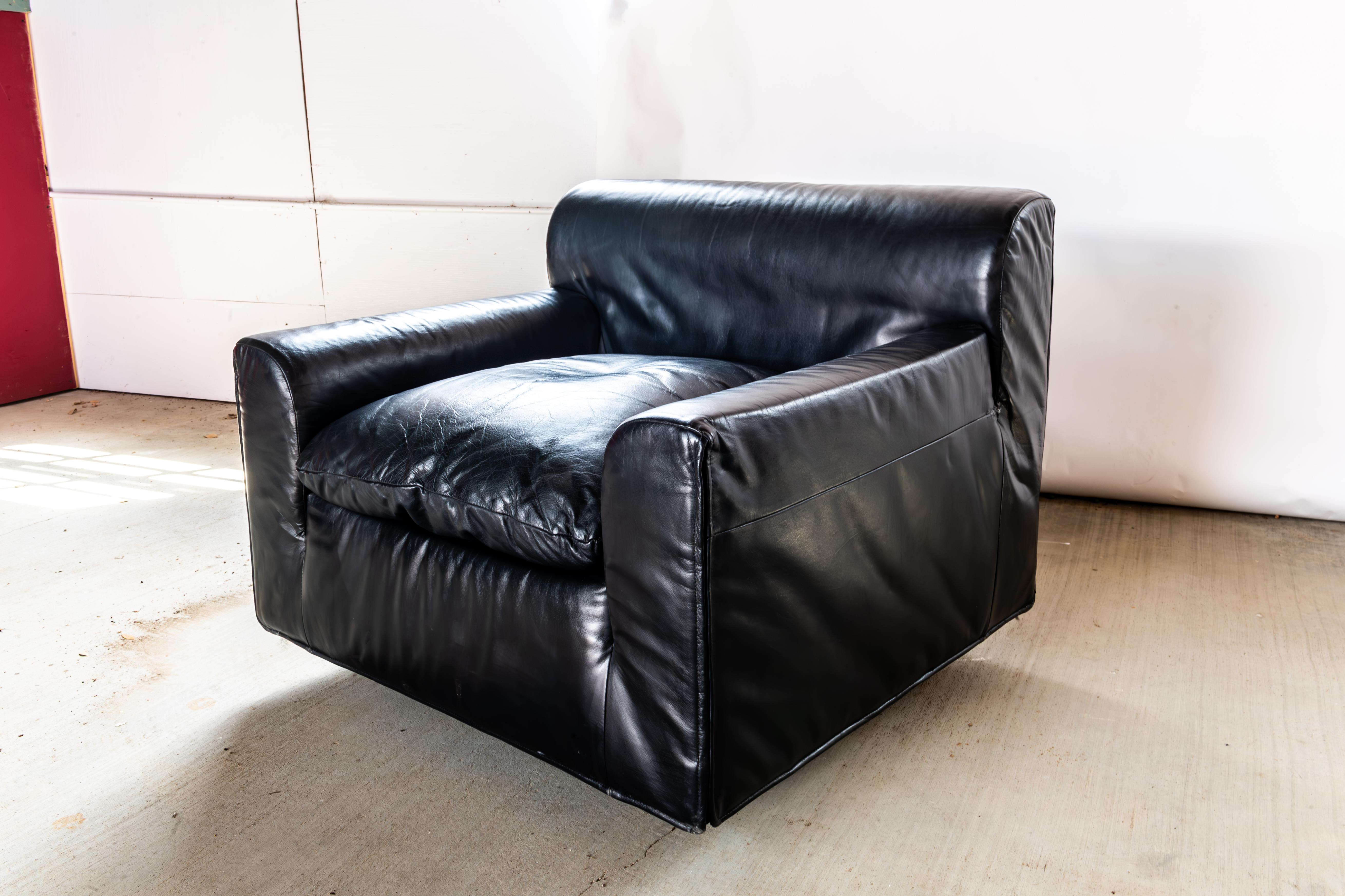 Sedie Knoll By Otto Zapf in pelle nera, una coppia in vendita 2