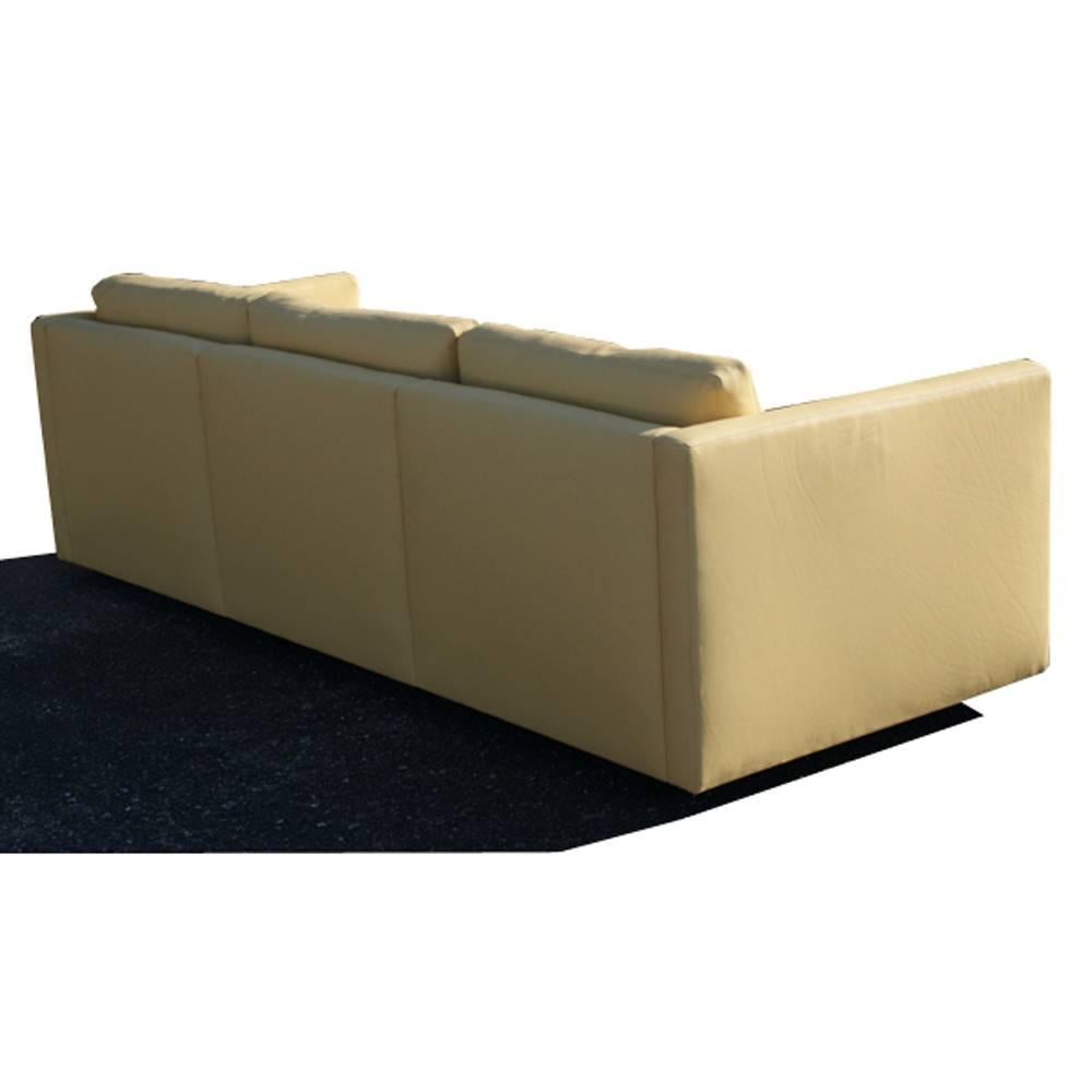 Mid-Century Modern Knoll Charles Pfister 1053-P Sofa Three-Seat Leather