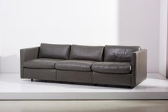 Set di divani in pelle grigia Charles Pfister di Knoll, USA, anni '70 in grigio