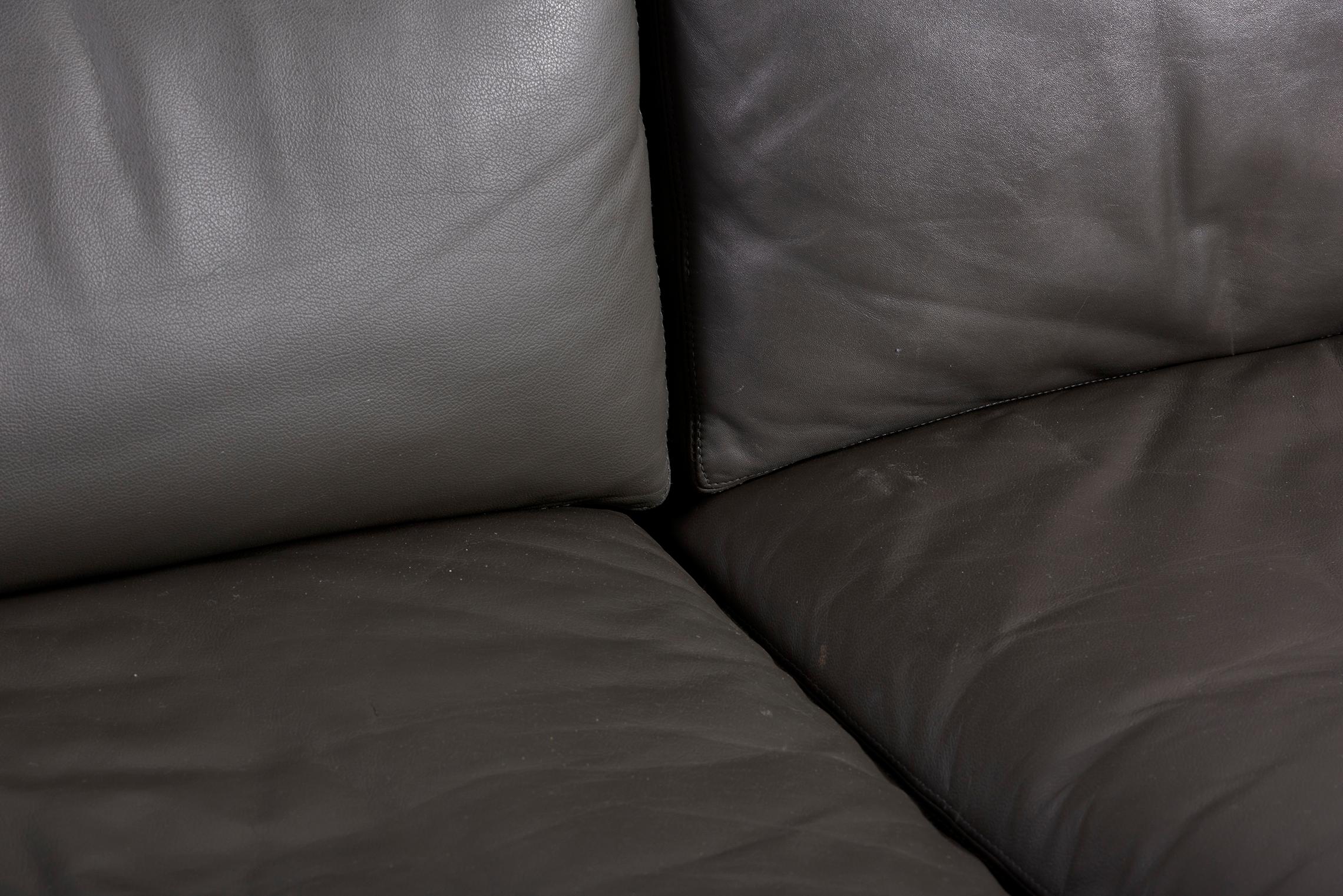 Knoll Charles Pfister Sofa-Set aus grauem Leder, USA, 1970er Jahre in Grau im Angebot 4