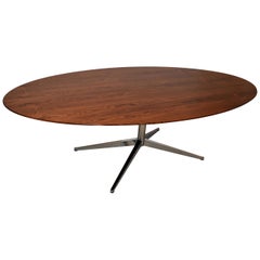 Knoll Chrome and Rosewood Conference or Dining Table 96"