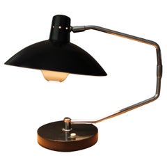 Lampada da scrivania a braccio oscillante con piattino di Clay Michie Clay, 1950 Mid Century Atomic MCM Light