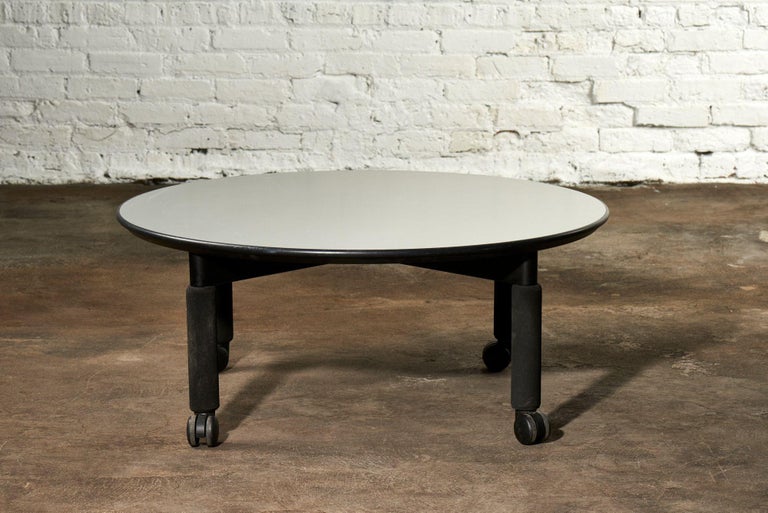 American Knoll Coffee Table Black Rubber and Aluminum by Brian Kane, 1980 For Sale
