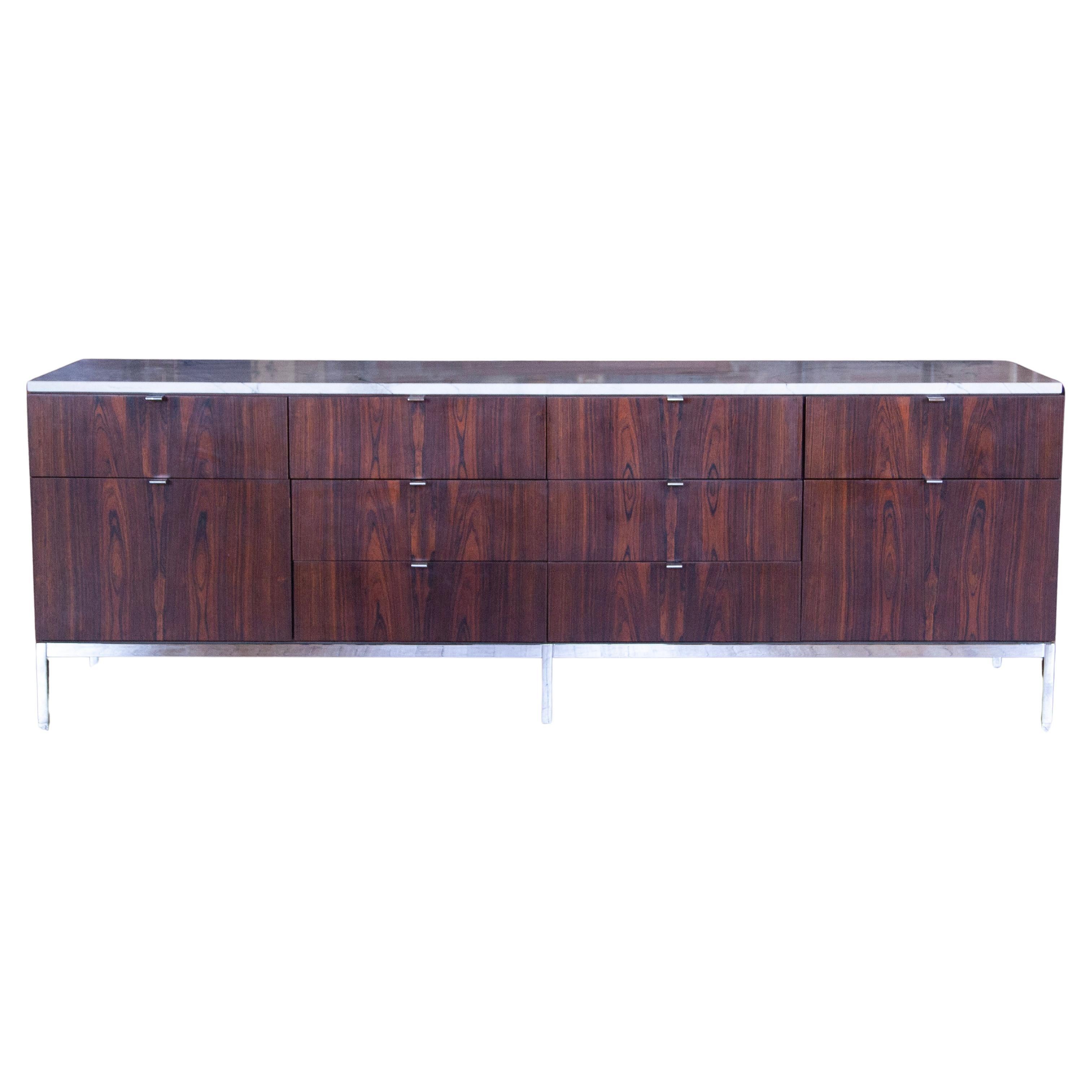 Knoll Credenza in Rosewood and Marble