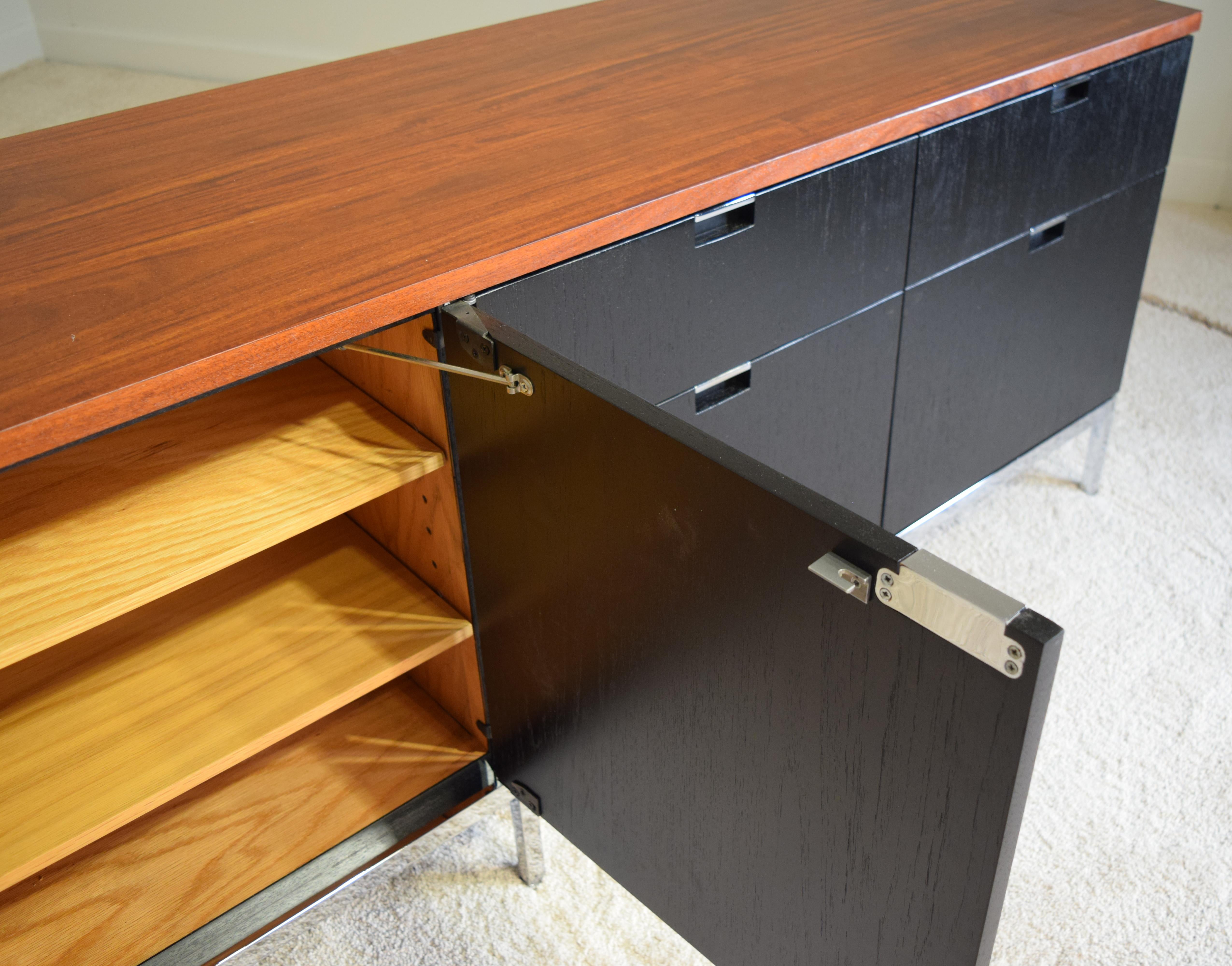 Knoll Black Executive Credenza with Rosewood Top 5