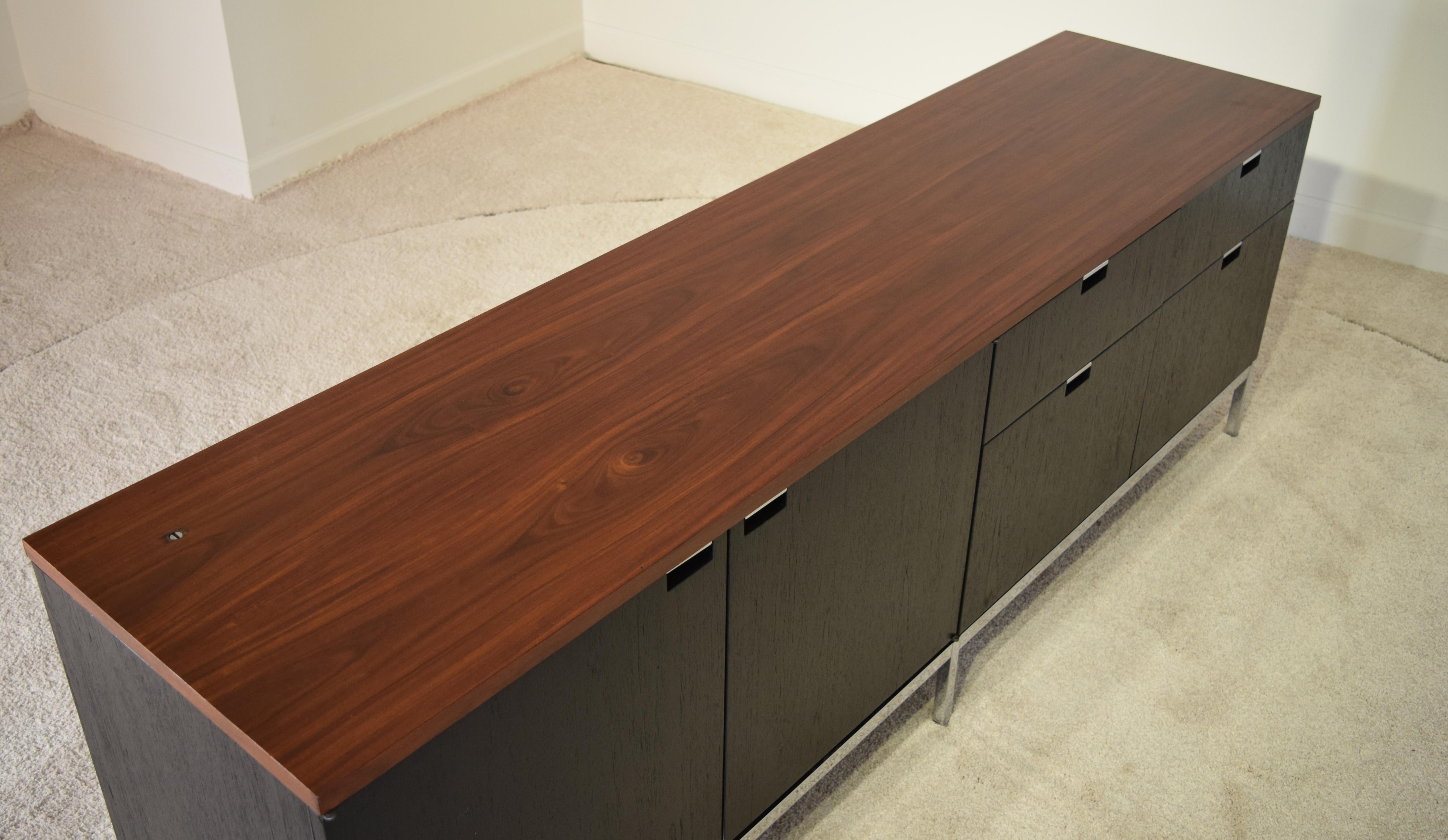 Knoll Black Executive Credenza with Rosewood Top 6