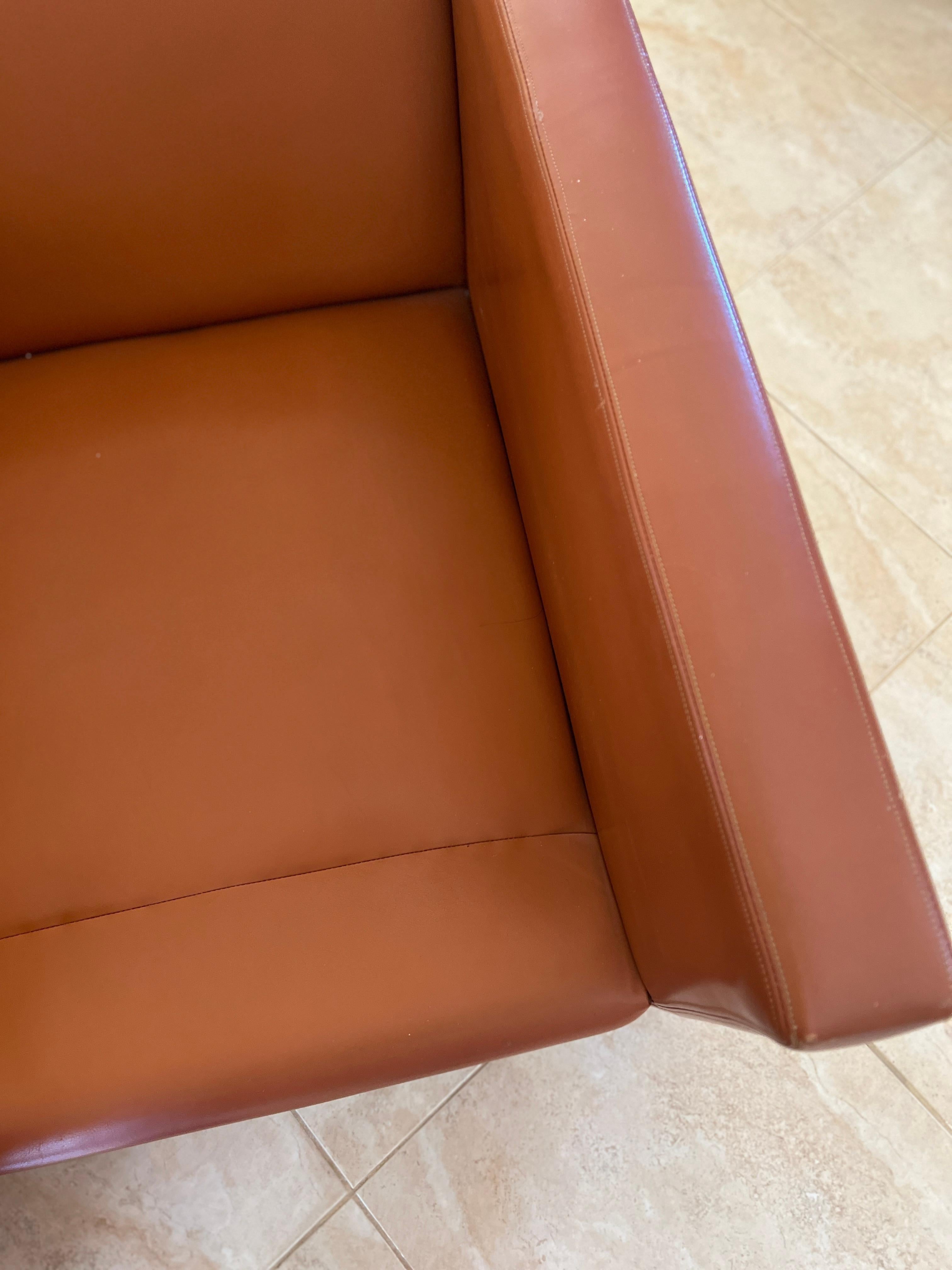 Knoll Cube Lounge Chair by Charles Pfister 1971 Original Sabrina Leather, #2 For Sale 2