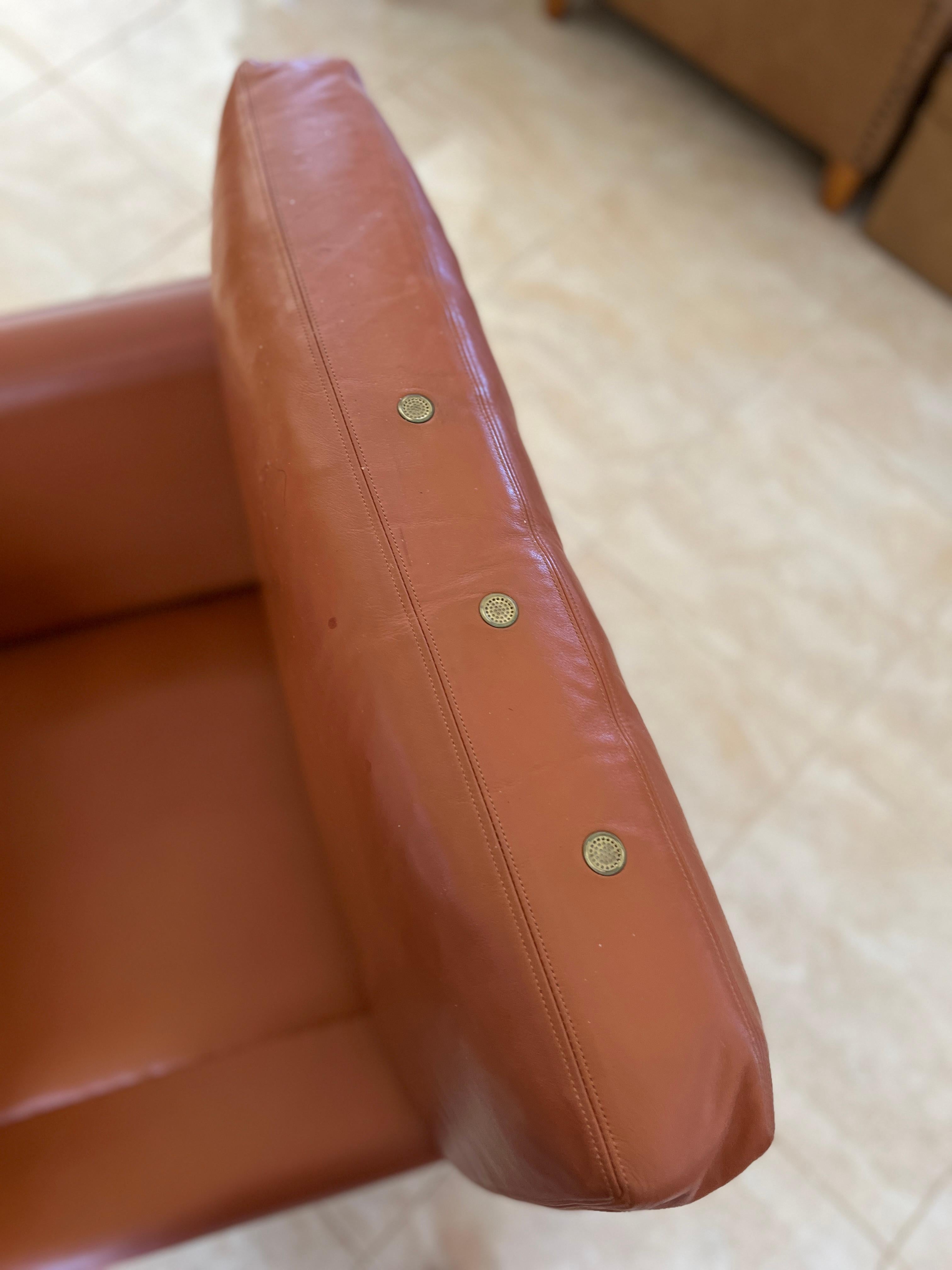 Knoll Cube Lounge Chair by Charles Pfister 1971 Original Sabrina Leather, #2 For Sale 4