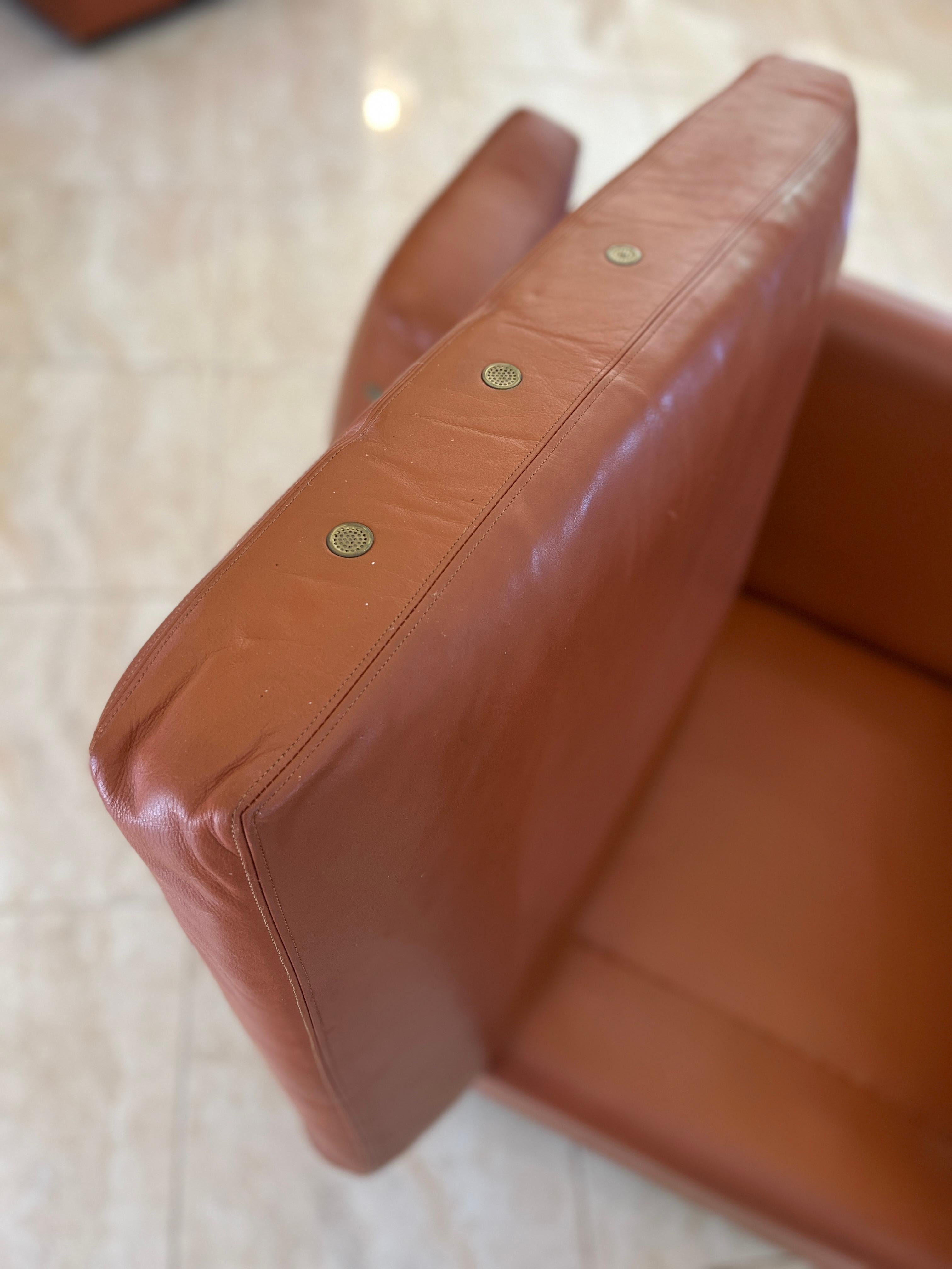 Knoll Cube Lounge Chair by Charles Pfister 1971 Original Sabrina Leather, #2 For Sale 5