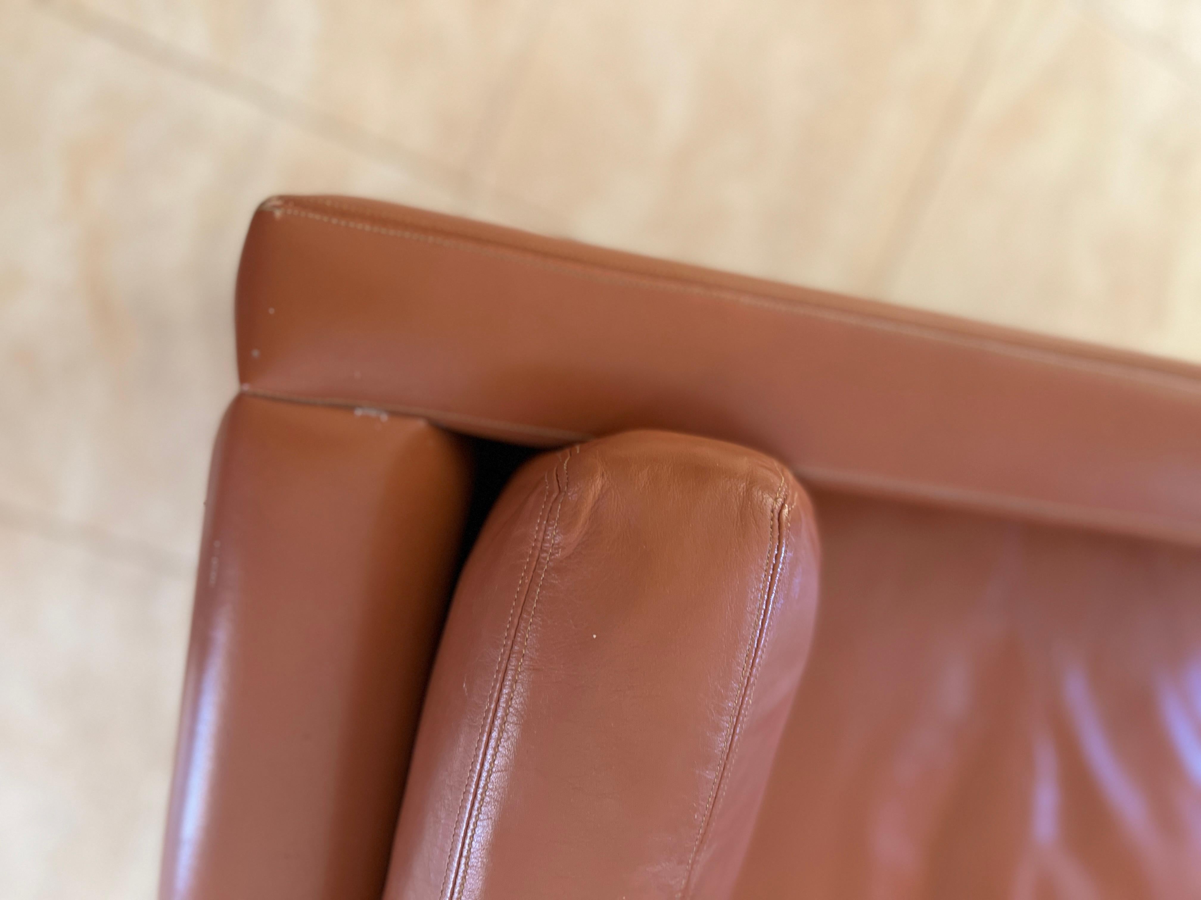 Knoll Cube Lounge Chair by Charles Pfister 1971 Original Sabrina Leather, #2 For Sale 6