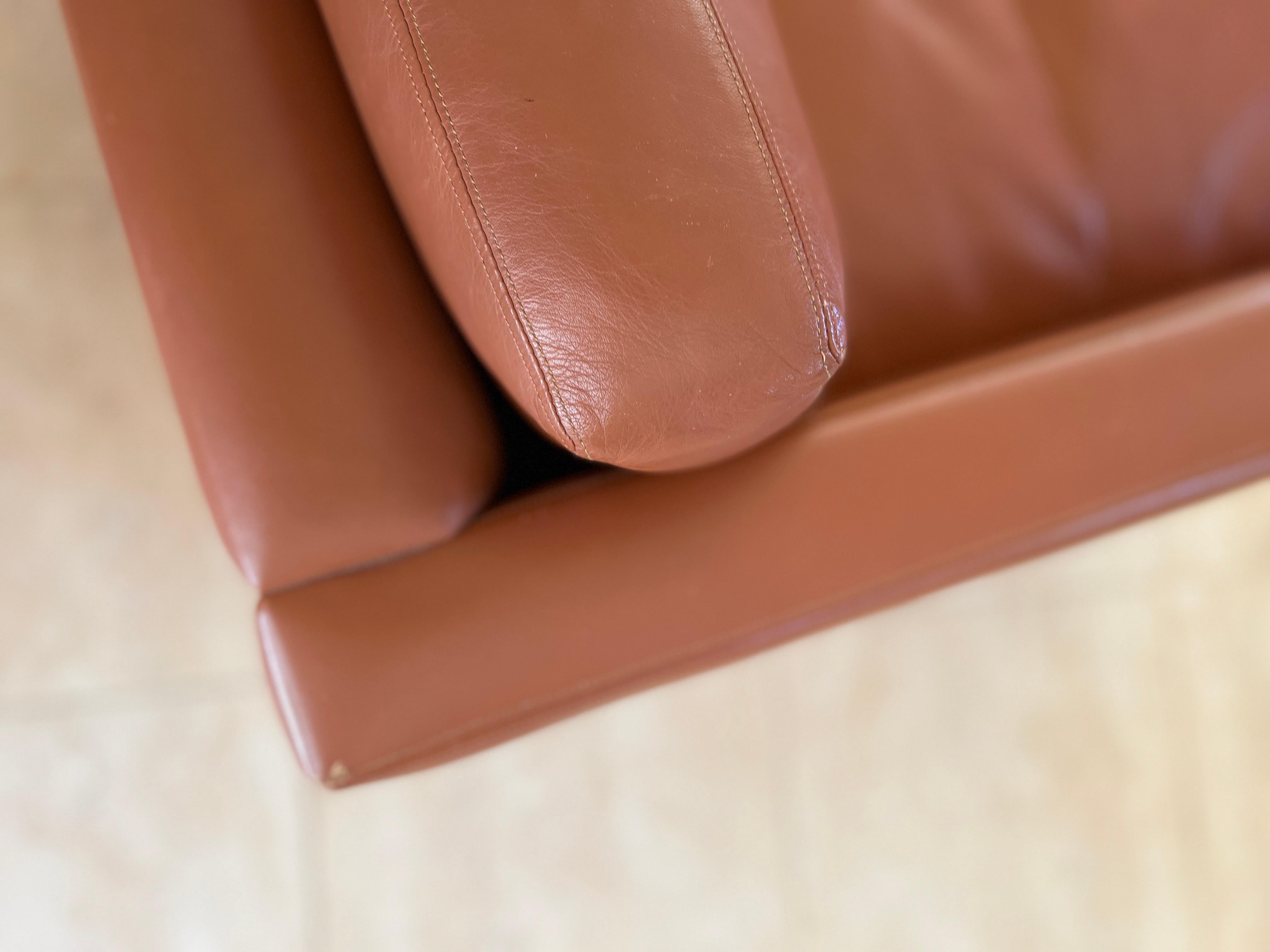 Knoll Cube Lounge Chair by Charles Pfister 1971 Original Sabrina Leather, #2 For Sale 7