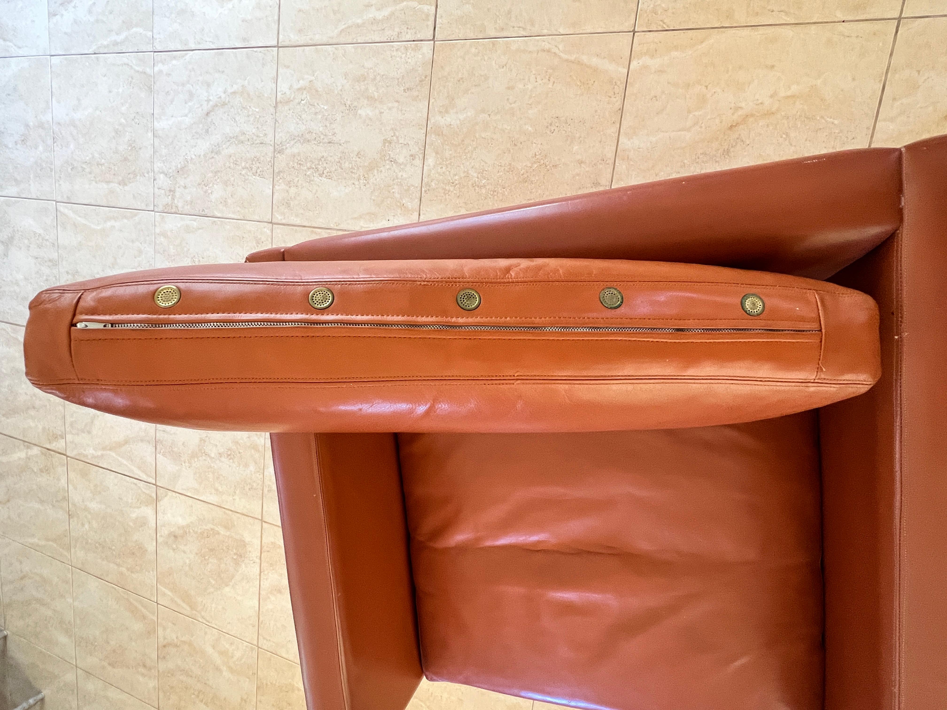 Knoll Cube Lounge Chair by Charles Pfister 1971 Original Sabrina Leather, #2 For Sale 10
