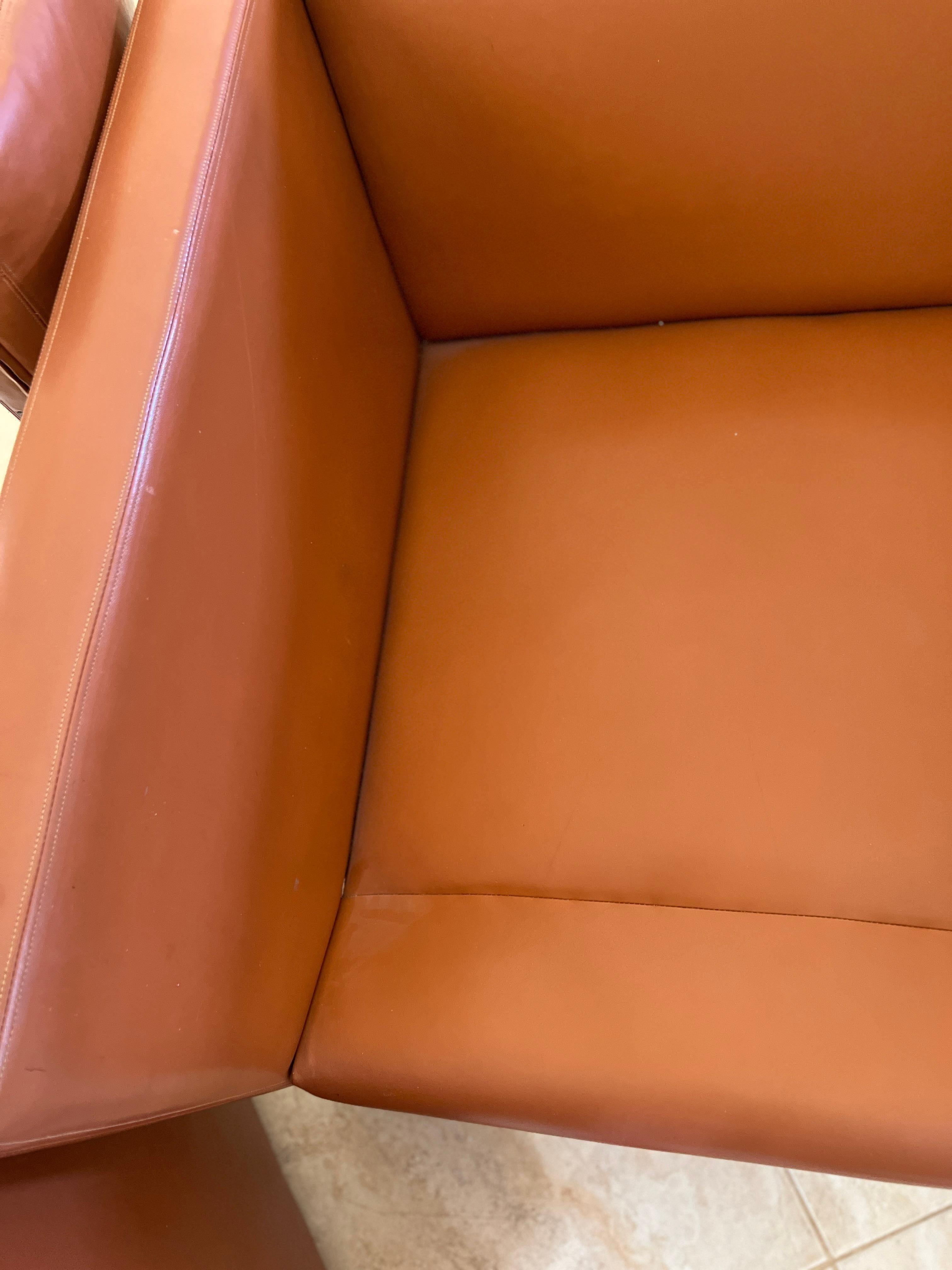 Knoll Cube Lounge Chair by Charles Pfister 1971 Original Sabrina Leather, #2 For Sale 1