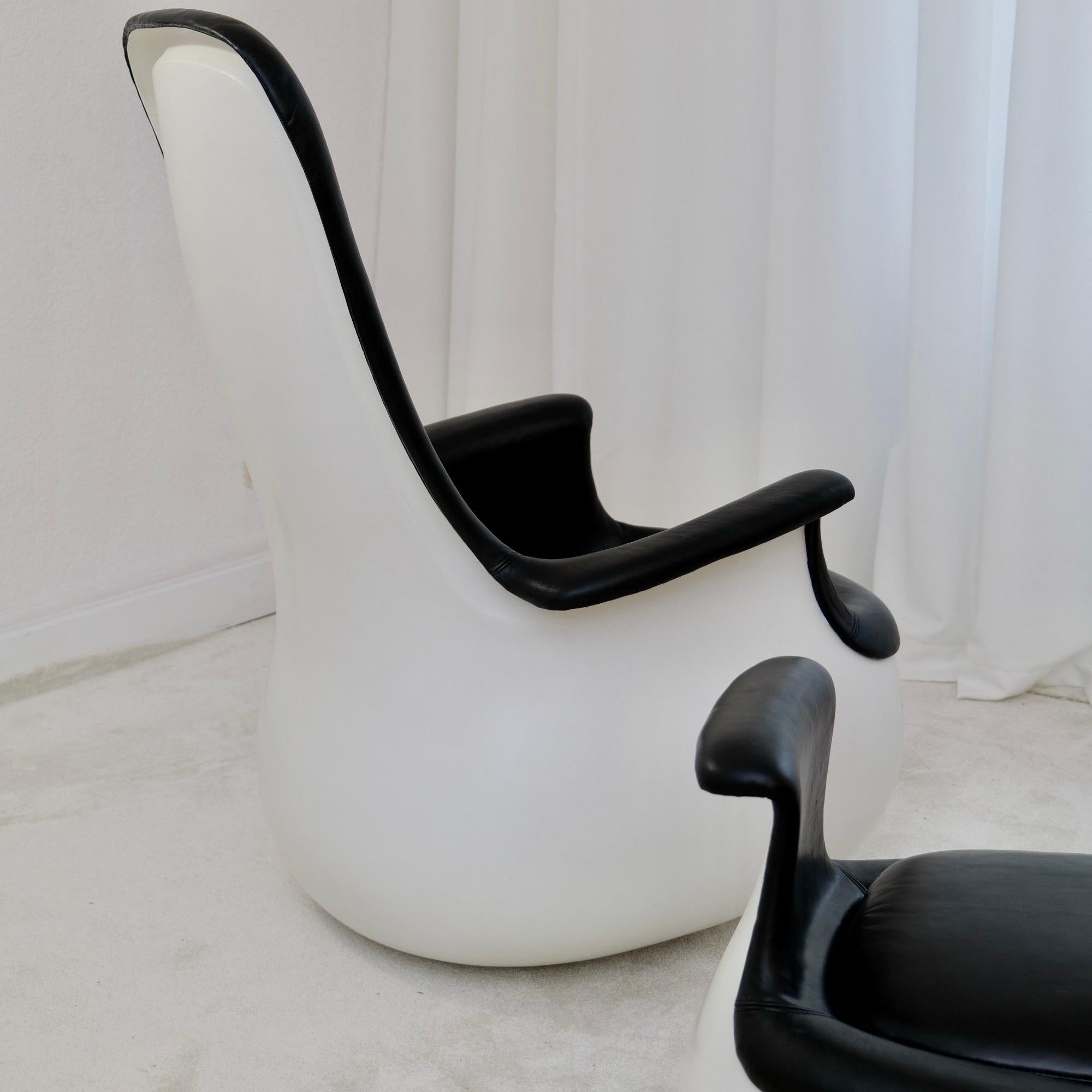 Mid-Century Modern Fauteuil Knoll Culbuto avec ottoman par Marc Held - 1970