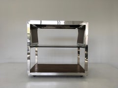 Knoll Custom Rosewood and Chrome Serving Cart