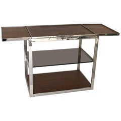 Knoll Custom Rosewood and Chrome Serving Cart